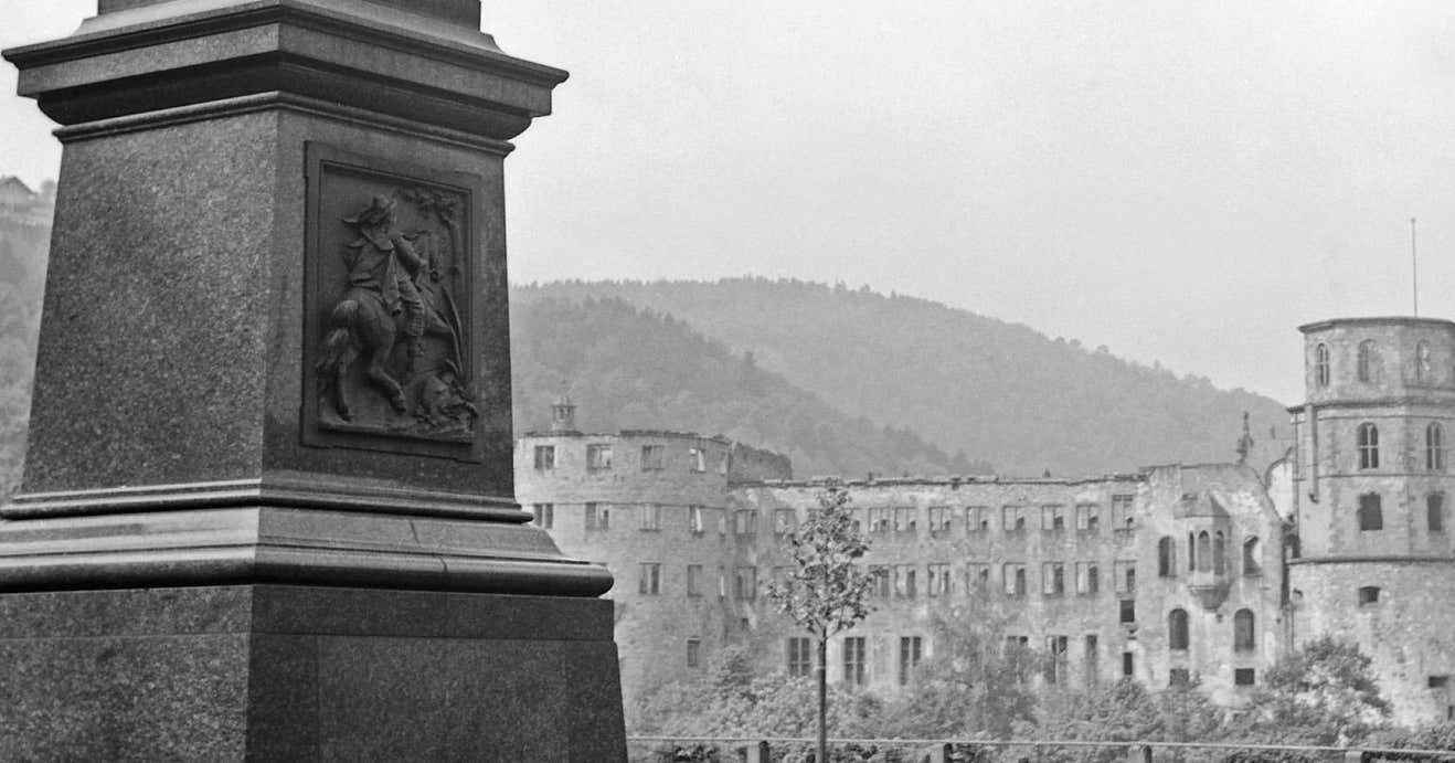 Karl Heinrich Lämmel Castle From Scheffelterrasse Terrace, Heidelberg Germany 1938, Printed Later 1938/2021 photo furniture