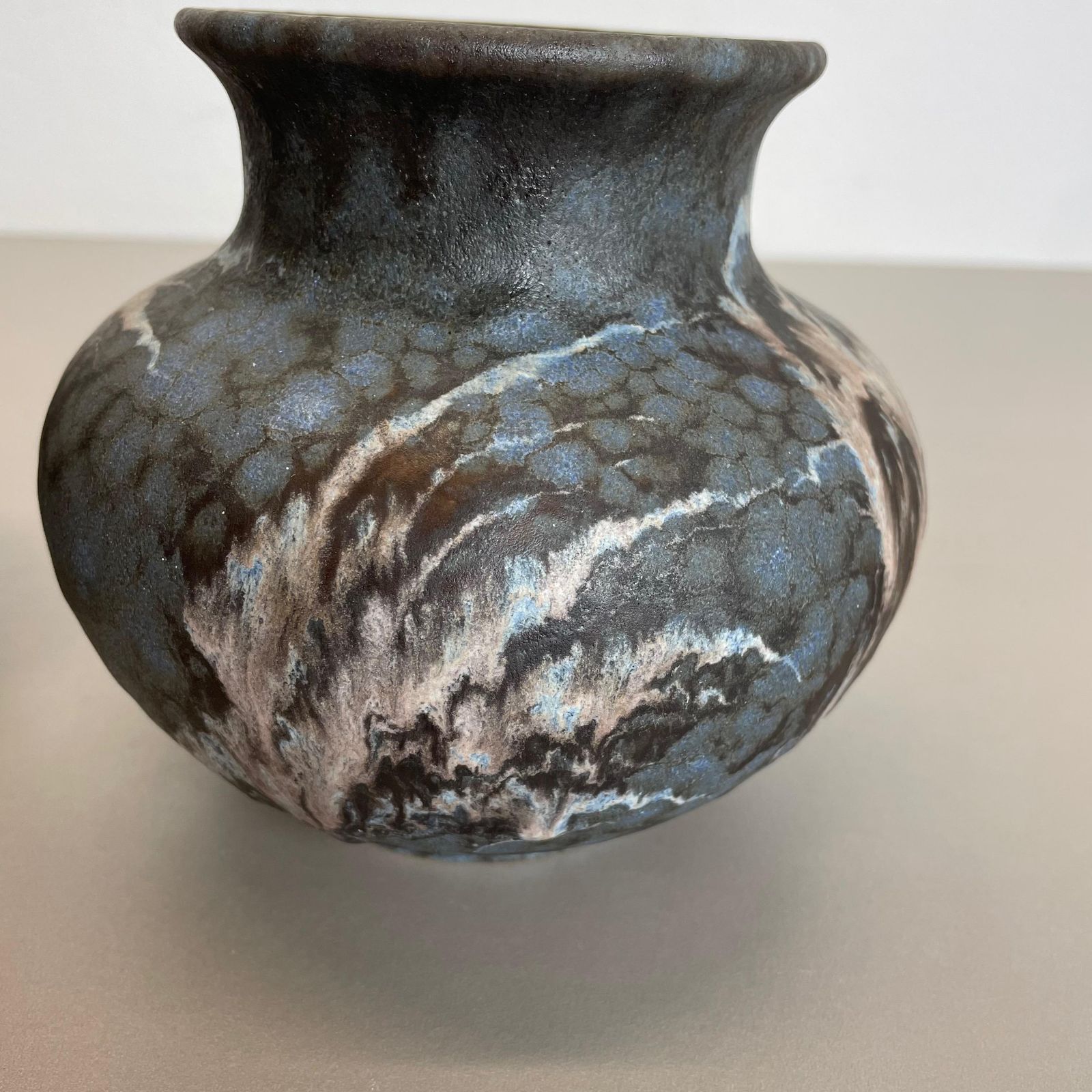 Set Of 2 Pottery Vases Fat Lava Abstract Designed By Ruscha, Germany, 1960s photo vinterior