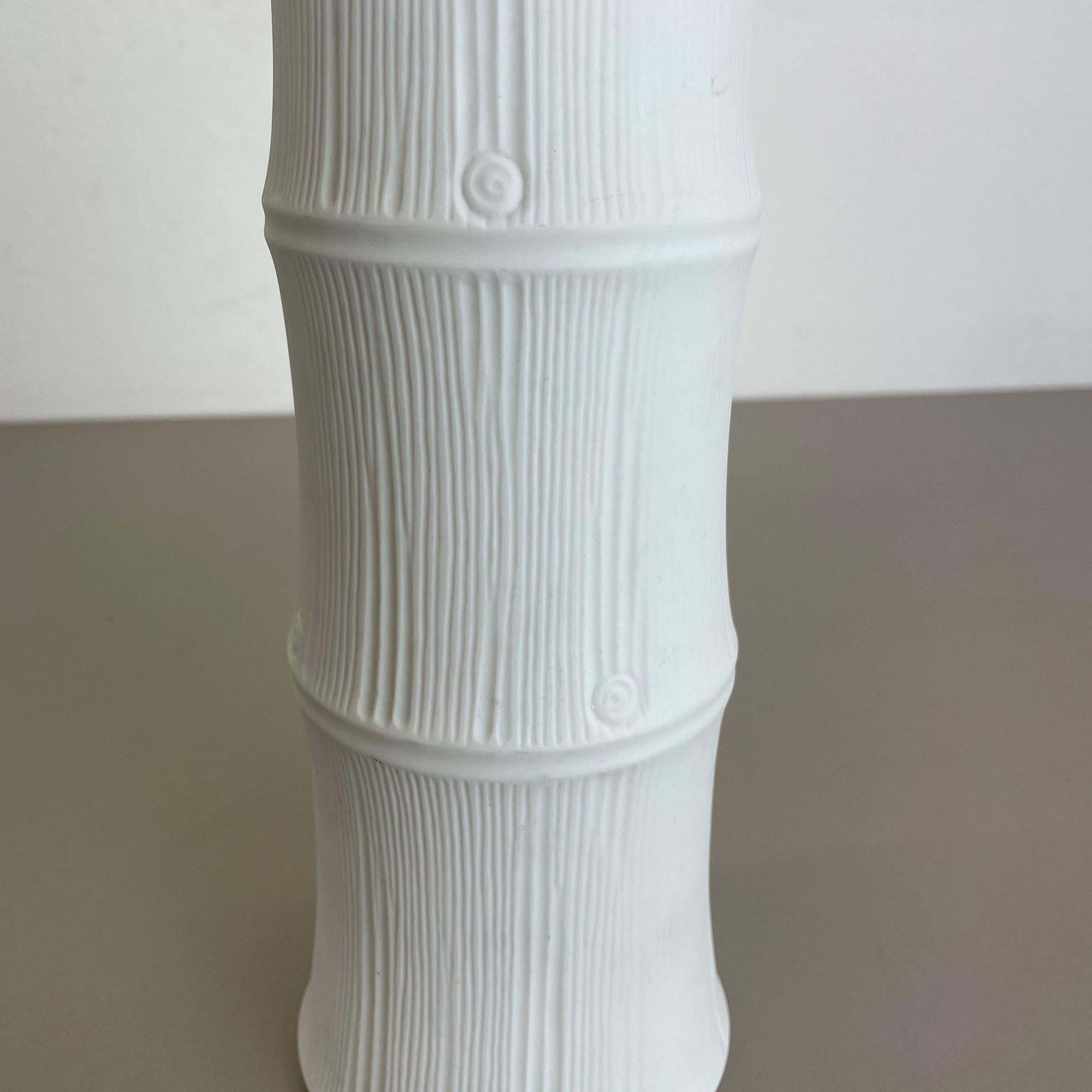 Op Art Vase Porcelain Vase Bamboo Heinrich Fuchs For Hutschenreuther Germany 70s photo vinterior