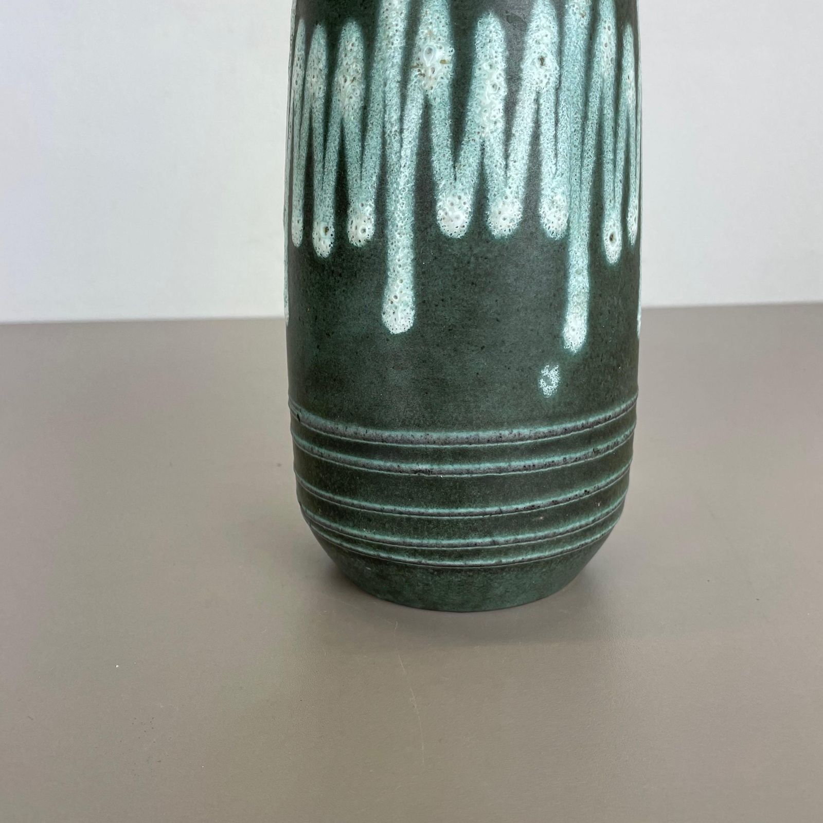 Extraordinary Zig Zag Pottery Fat Lava Vase Made By Scheurich, Germany, 1970s photo Home Decor