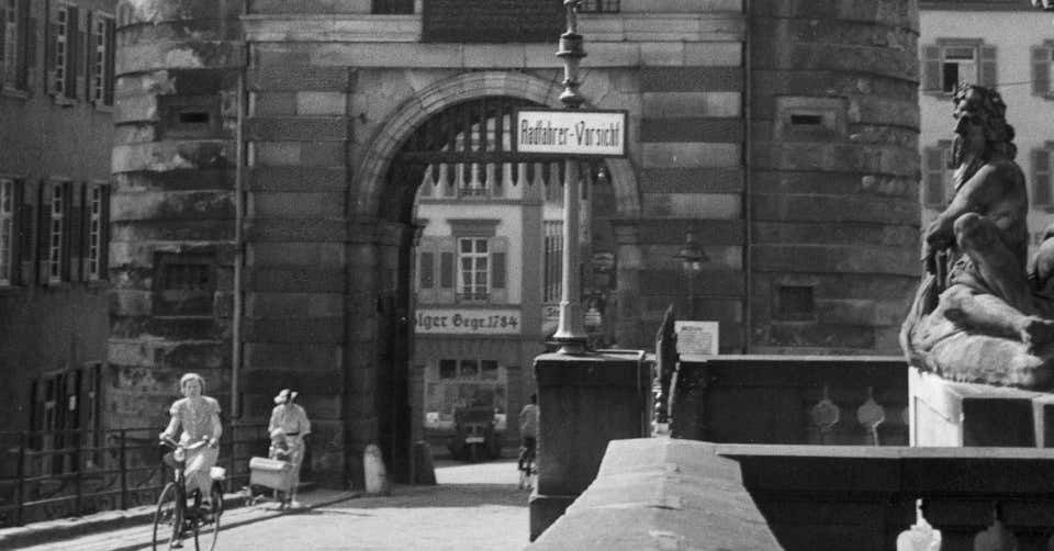 Karl Heinrich Lämmel Bridge River Neckar To Brueckentor Gate Heidelberg, Germany 1936, Printed Later 1936/2021 photo furniture