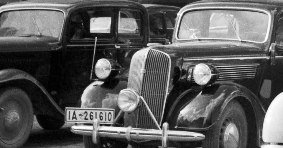 Karl Heinrich Lämmel Cars Parking At Old Heidelberg City Hall, Germany 1936, Printed Later 1936/2021 photo for sale