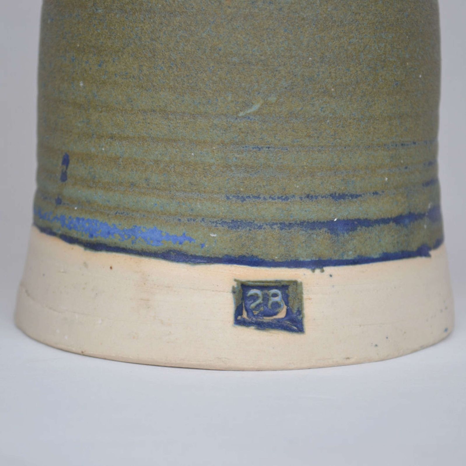 Home Decor Three Large Studio Pottery Vessels In Blue, Green & Sand photo
