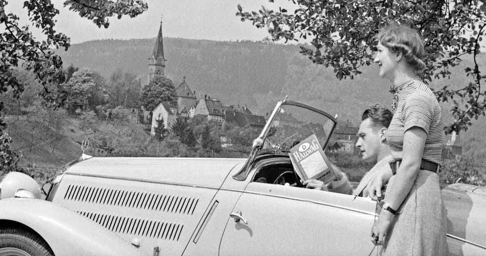 Karl Heinrich Lämmel To Neckargemuend Mercedes Benz Car Near Heidelberg, Germany 1936, Printed Later 1936/2021 photo furniture