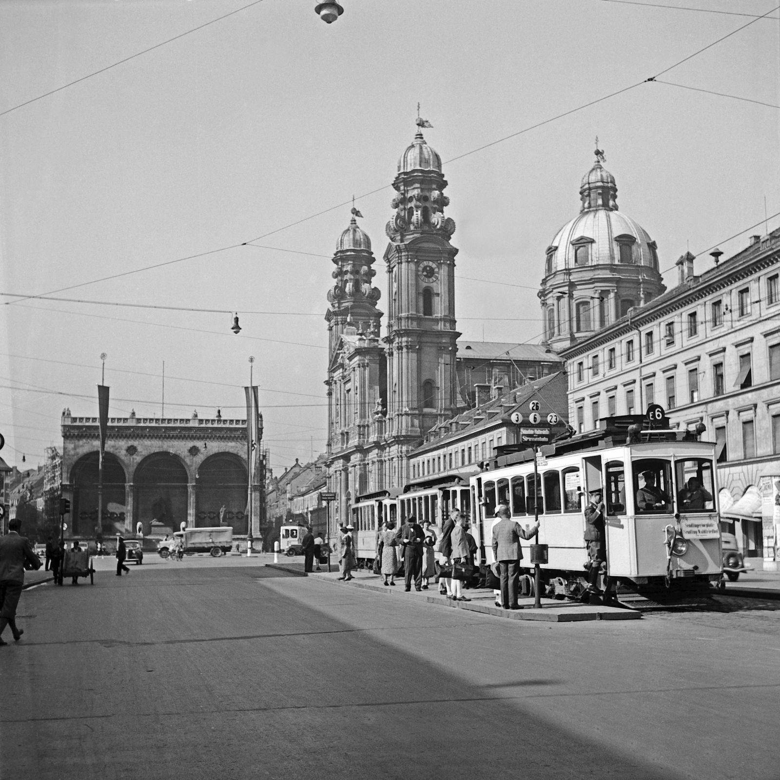 Karl Heinrich Lämmel Odeonsplatz, Feldherrnhalle, Theatinerkirche, Munich Germany 1937, Printed Later 1937/2021
