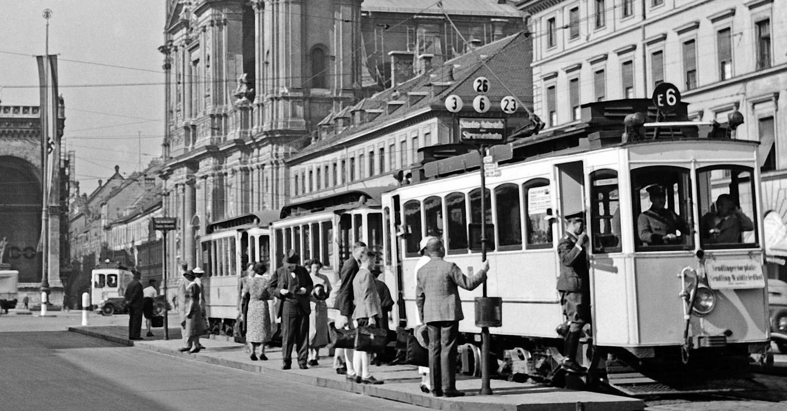 Karl Heinrich Lämmel Odeonsplatz, Feldherrnhalle, Theatinerkirche, Munich Germany 1937, Printed Later 1937/2021 photo furniture