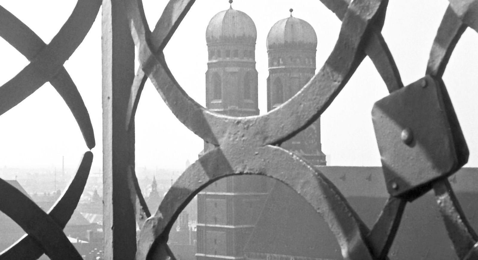 Karl Heinrich Lämmel View To Munich Frauenkirche Church With Railing, Germany 1938, Printed Later 1938/2021 photo furniture