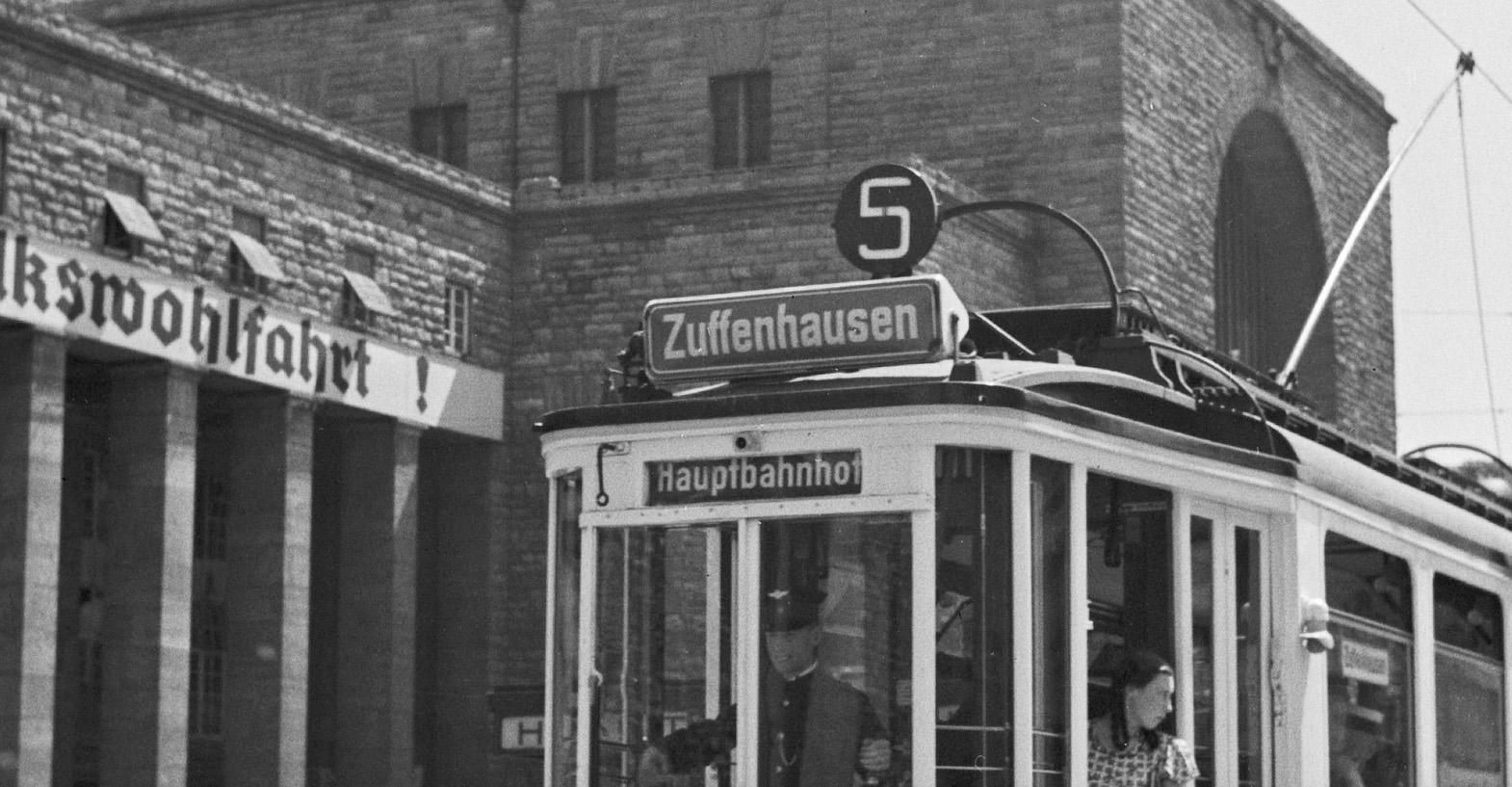 Karl Heinrich Lämmel Tram Line No. 5 Zuffenhausen Main Station, Stuttgart Germany 1935, Printed Later 1935/2021 photo furniture