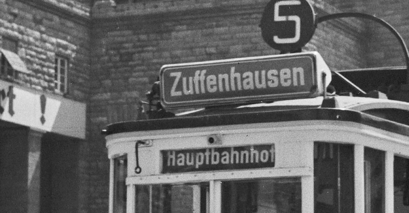 Karl Heinrich Lämmel Tram Line No. 5 Zuffenhausen Main Station, Stuttgart Germany 1935, Printed Later 1935/2021 photo for sale