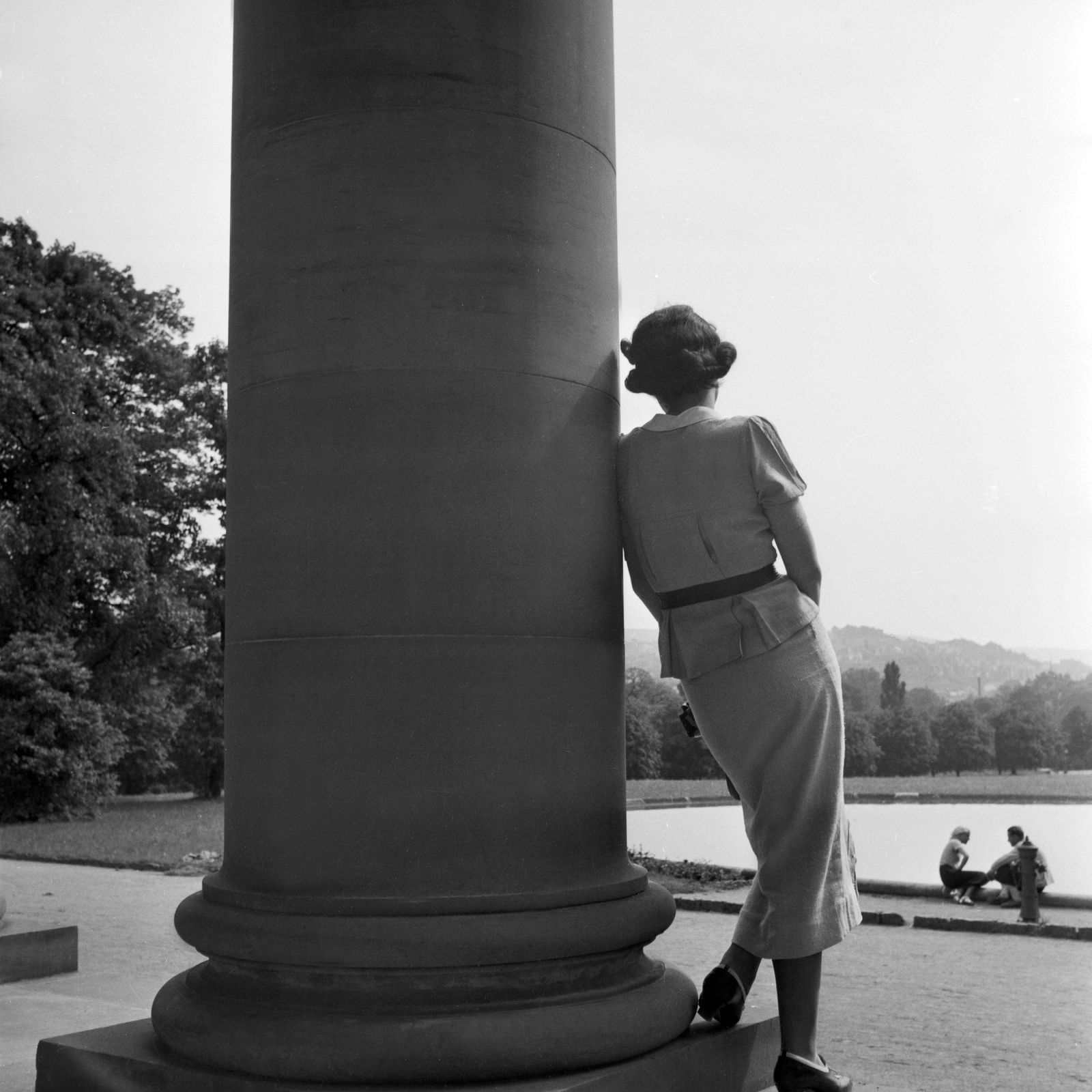 Woman Leaning On Column Cannstatt, Stuttgart Germany 1935, Printed Later