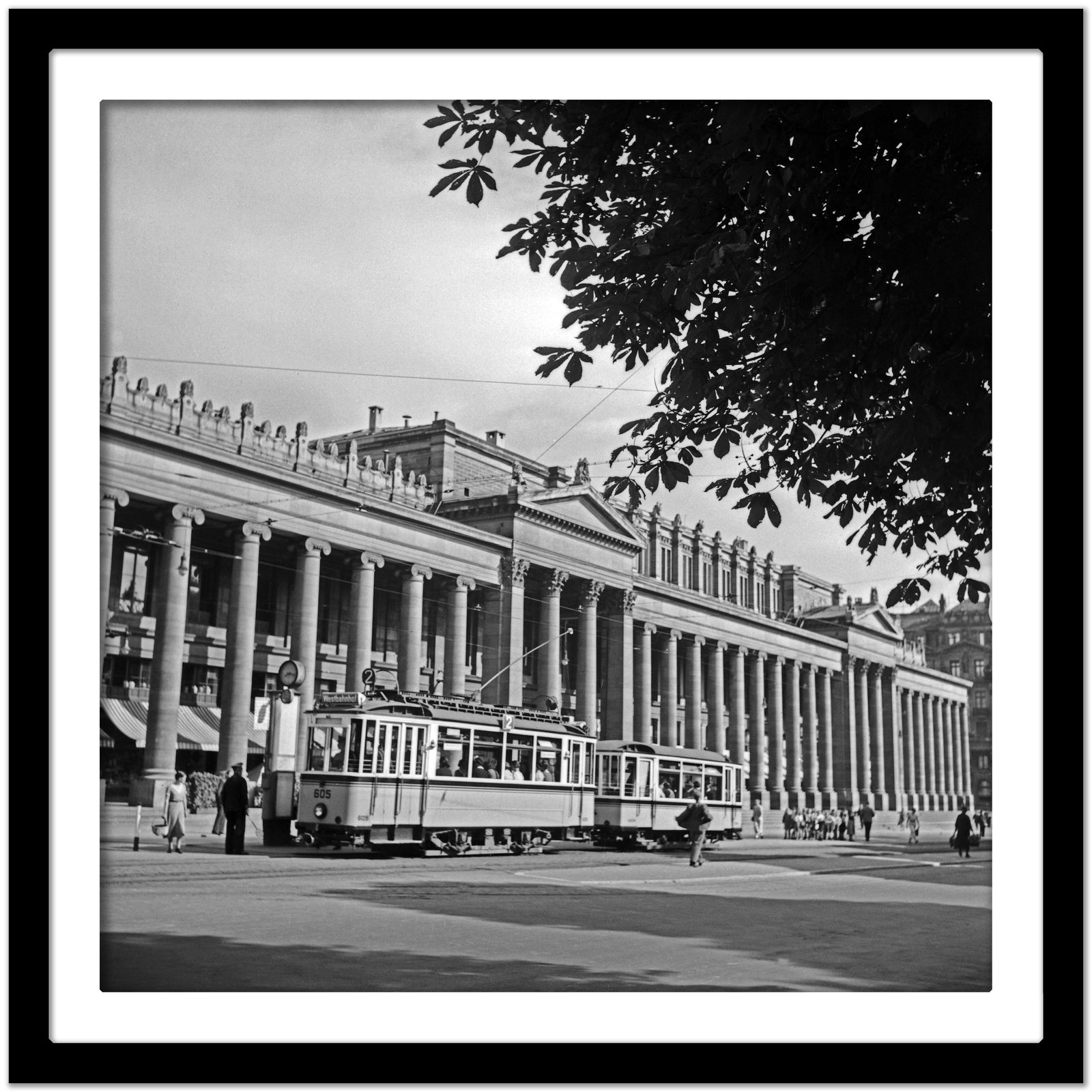 Tram Line No.2 Front Of Koenigsbau Palace, Stuttgart Germany 1935, Printed Later photo Art