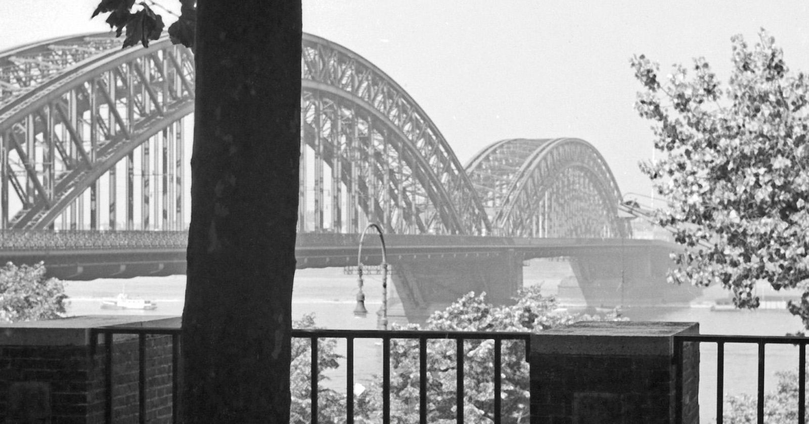 Karl Heinrich Lämmel Arched Bridge Across The River Rhine At Duesseldorf, Germany 1937 Printed Later 1937/2021 photo furniture