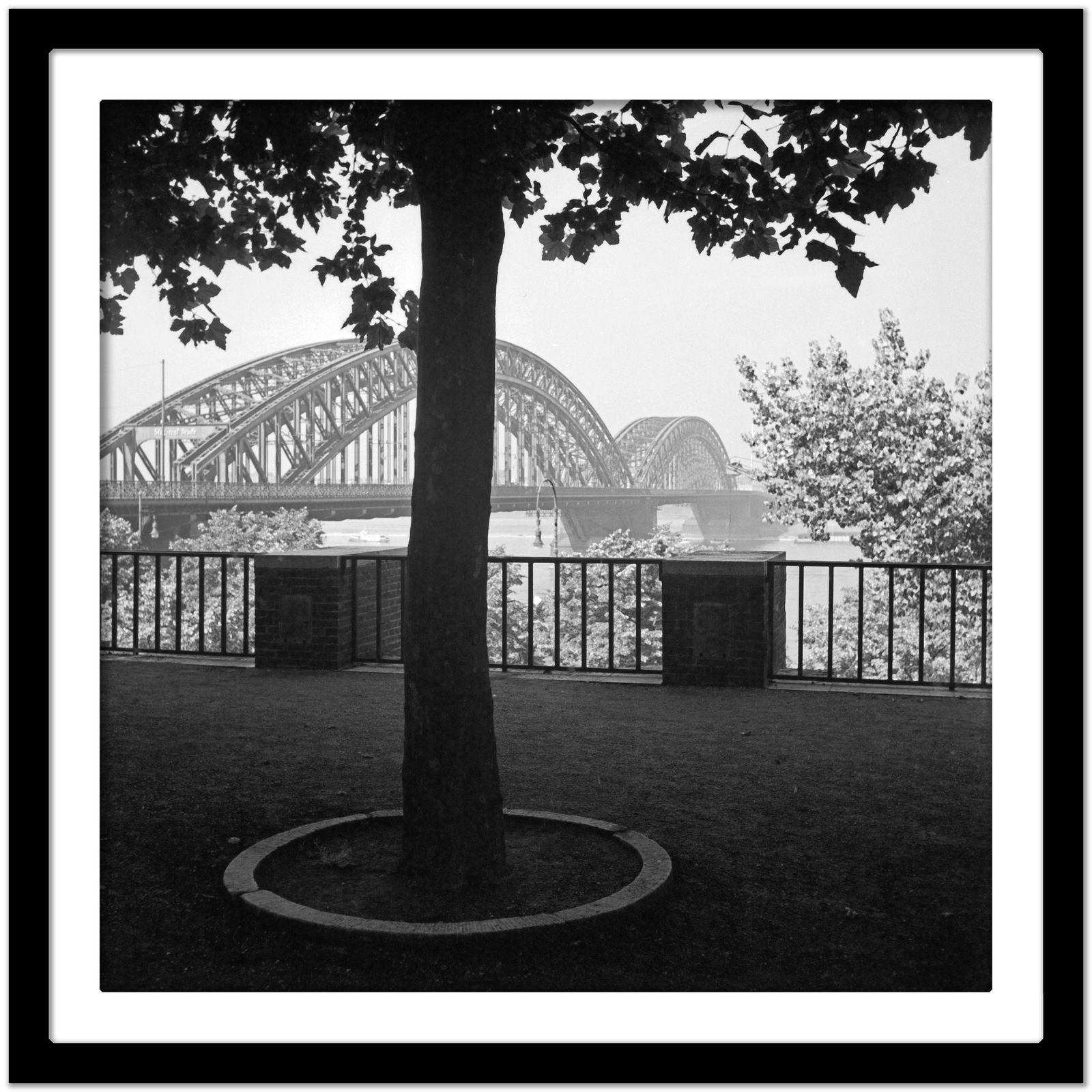Karl Heinrich Lämmel Arched Bridge Across The River Rhine At Duesseldorf, Germany 1937 Printed Later 1937/2021 photo Art