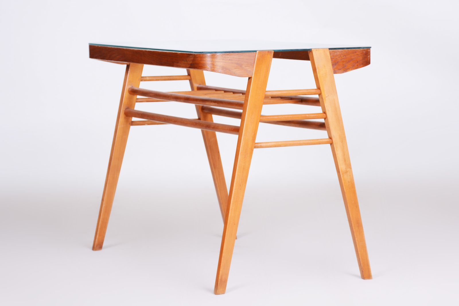Oak Table, Czech Midcentury, Preserved Original Condition, 1950s photo 300.0