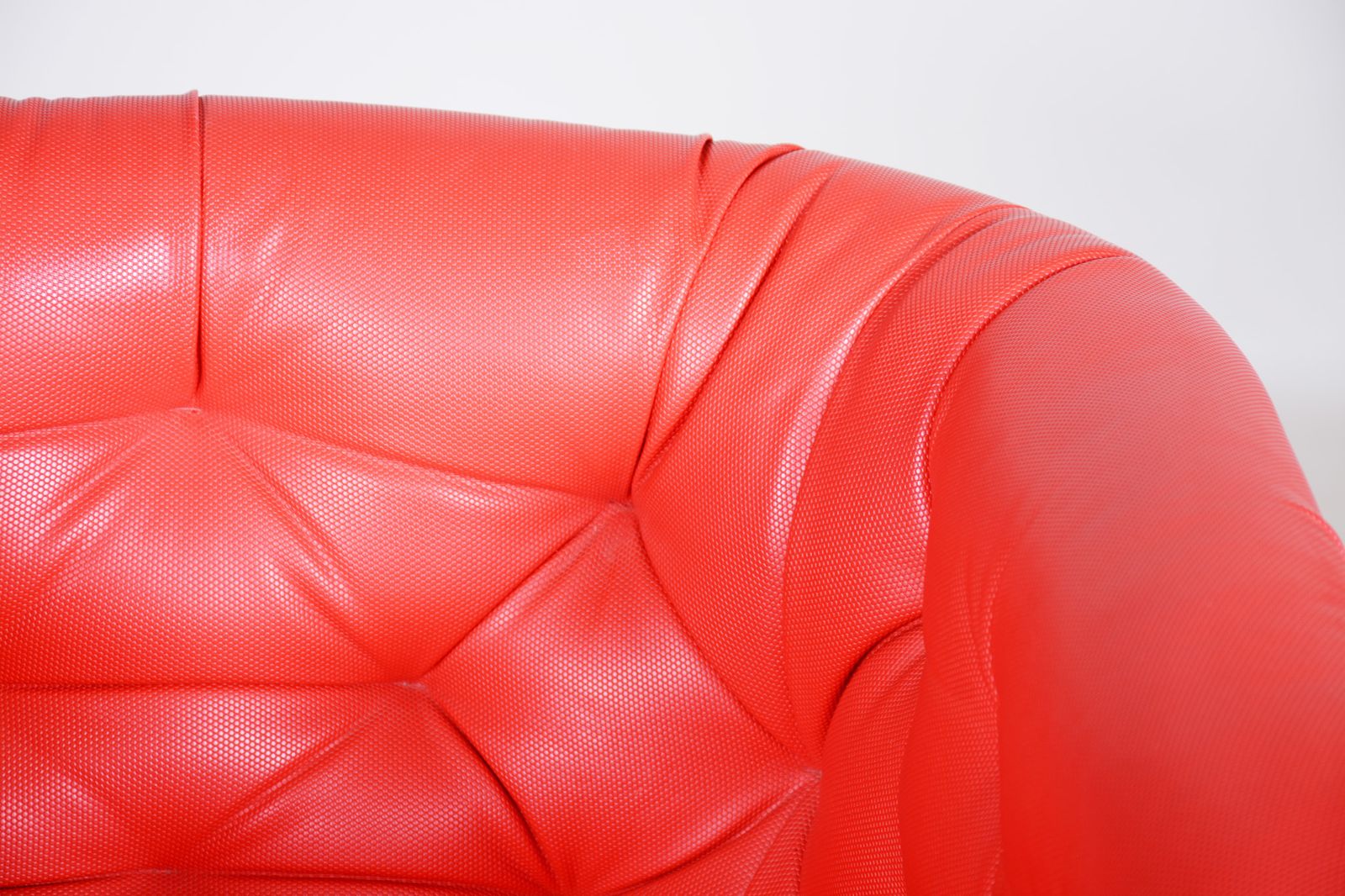 Furniture Mid Century Red And White Armchair, Original Condition, Czechia, 1960s photo