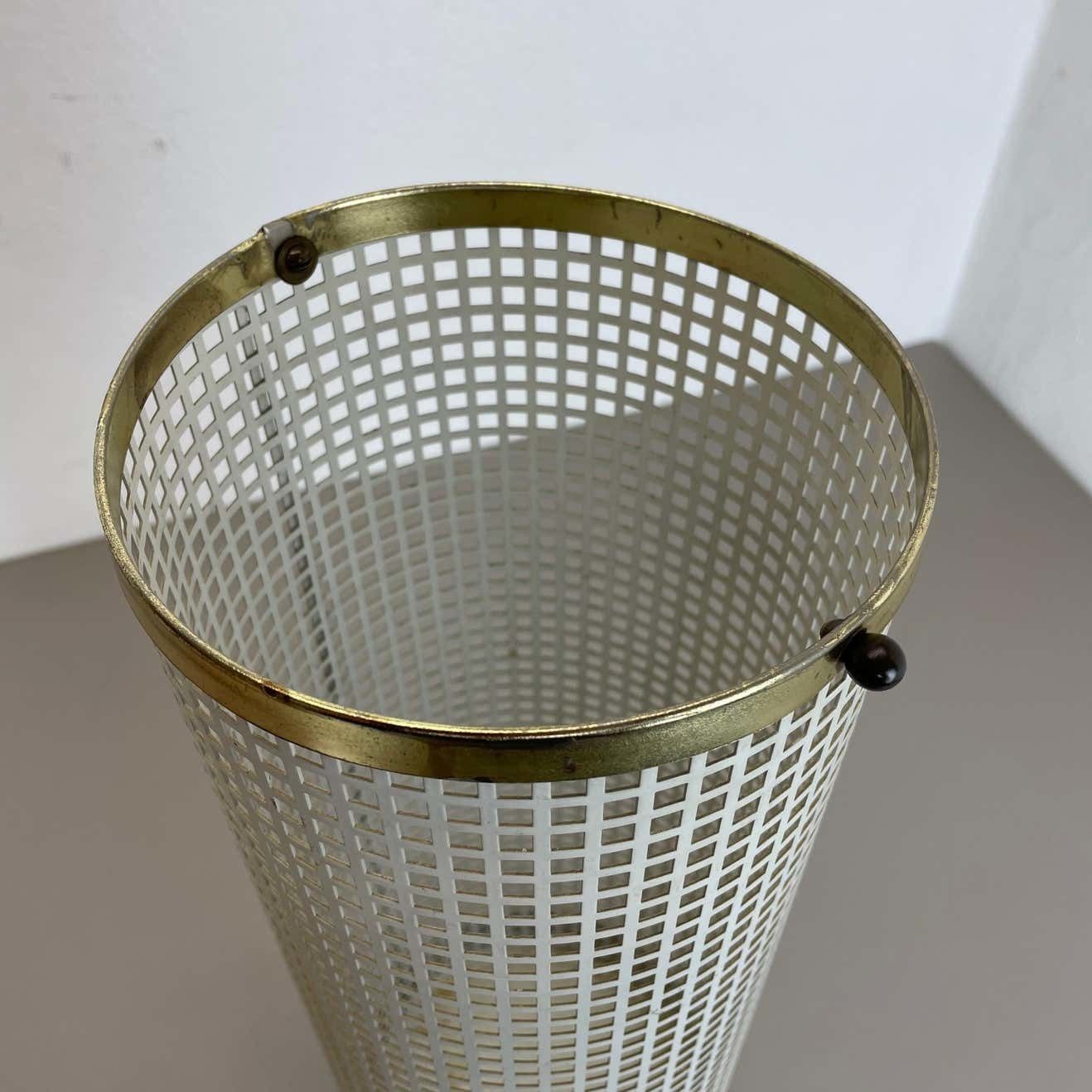 photo furniture Midcentury Brass Matégot Style Hollywood Regency Umbrella Stand, France, 1950s