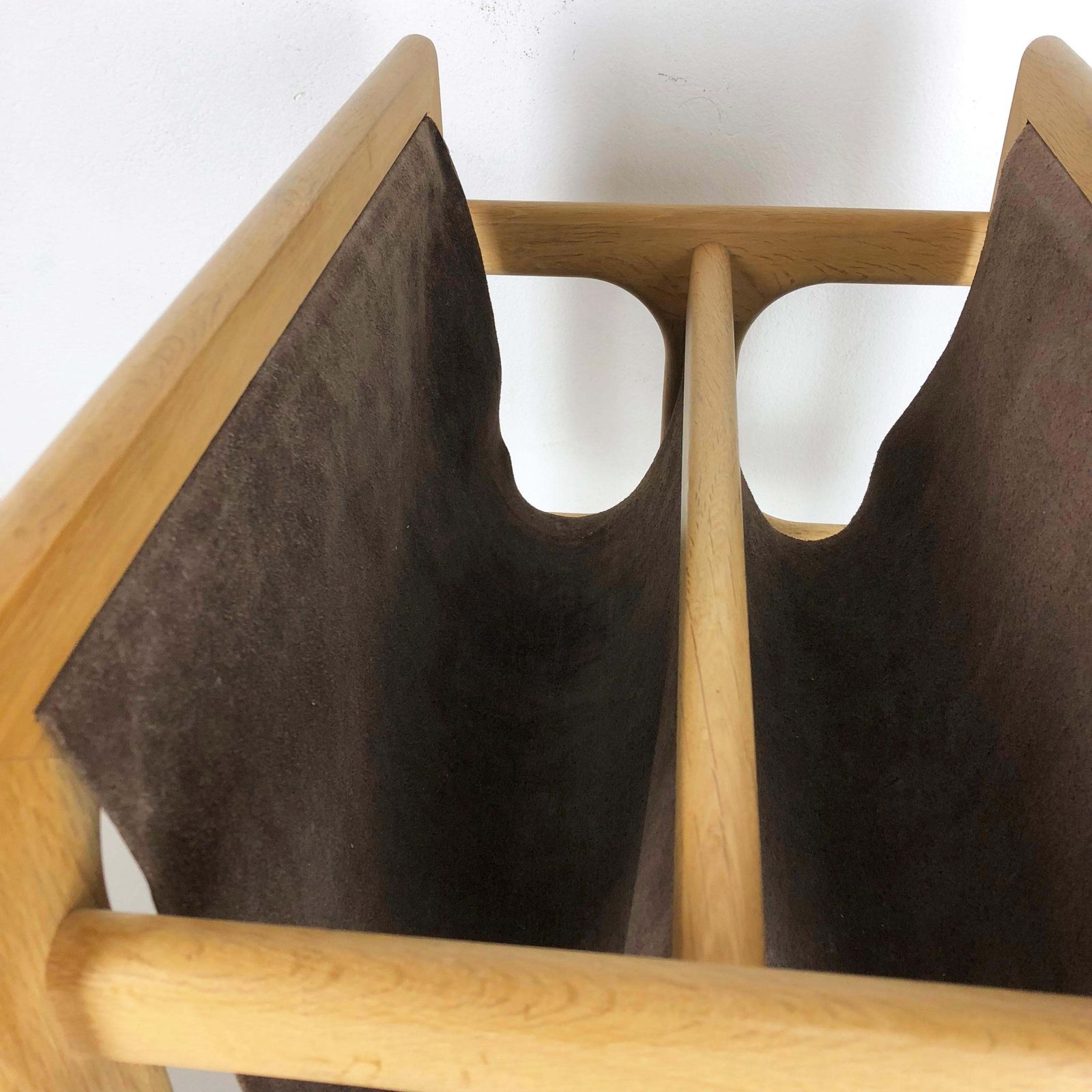 photo for sale Minimalistic 1970s Danish Oak Wood Magazine Rack Design Made By Salin Møbler