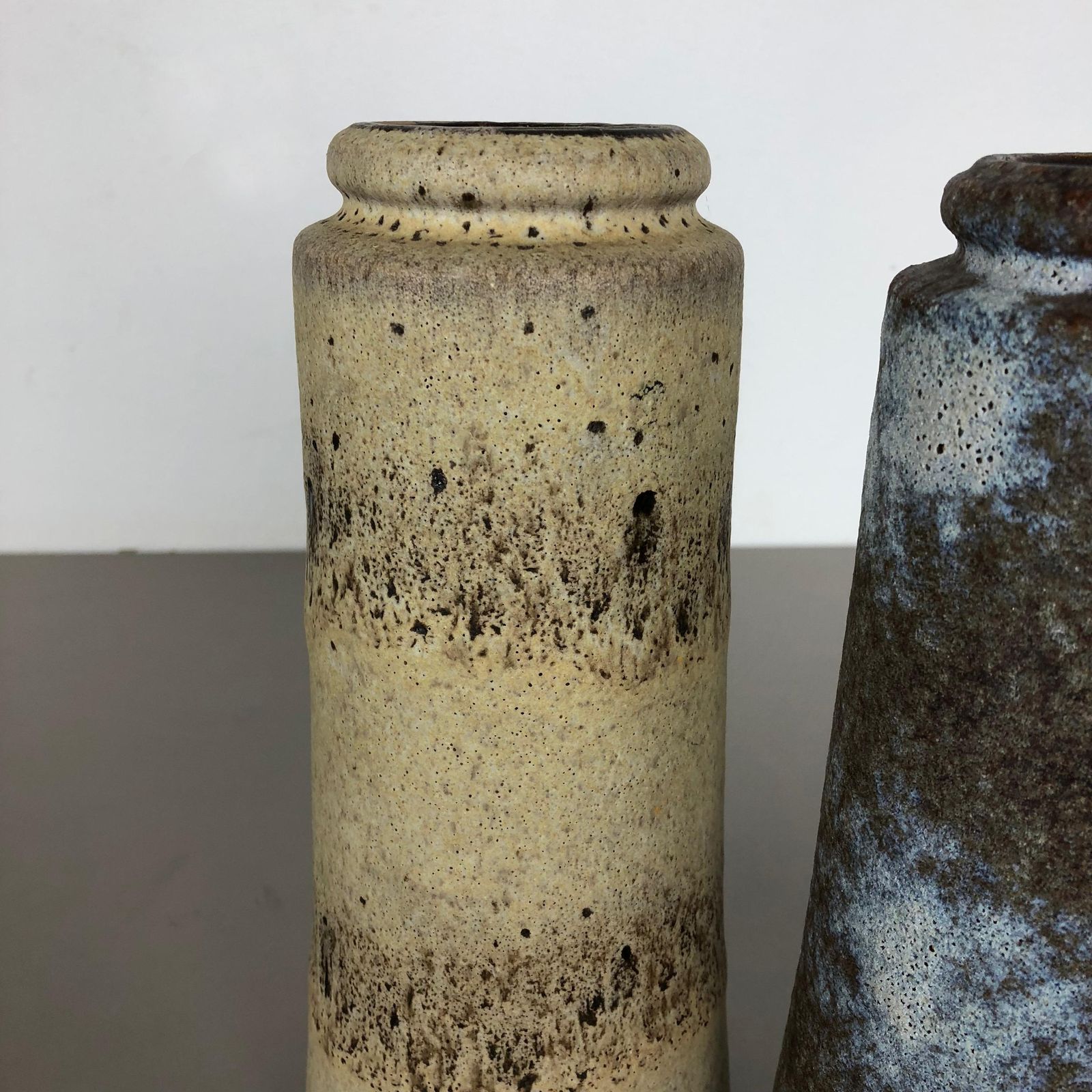 Set Of Two Pottery Fat Lava Vases "206 26" Made By Scheurich, Germany, 1970s photo 349.0