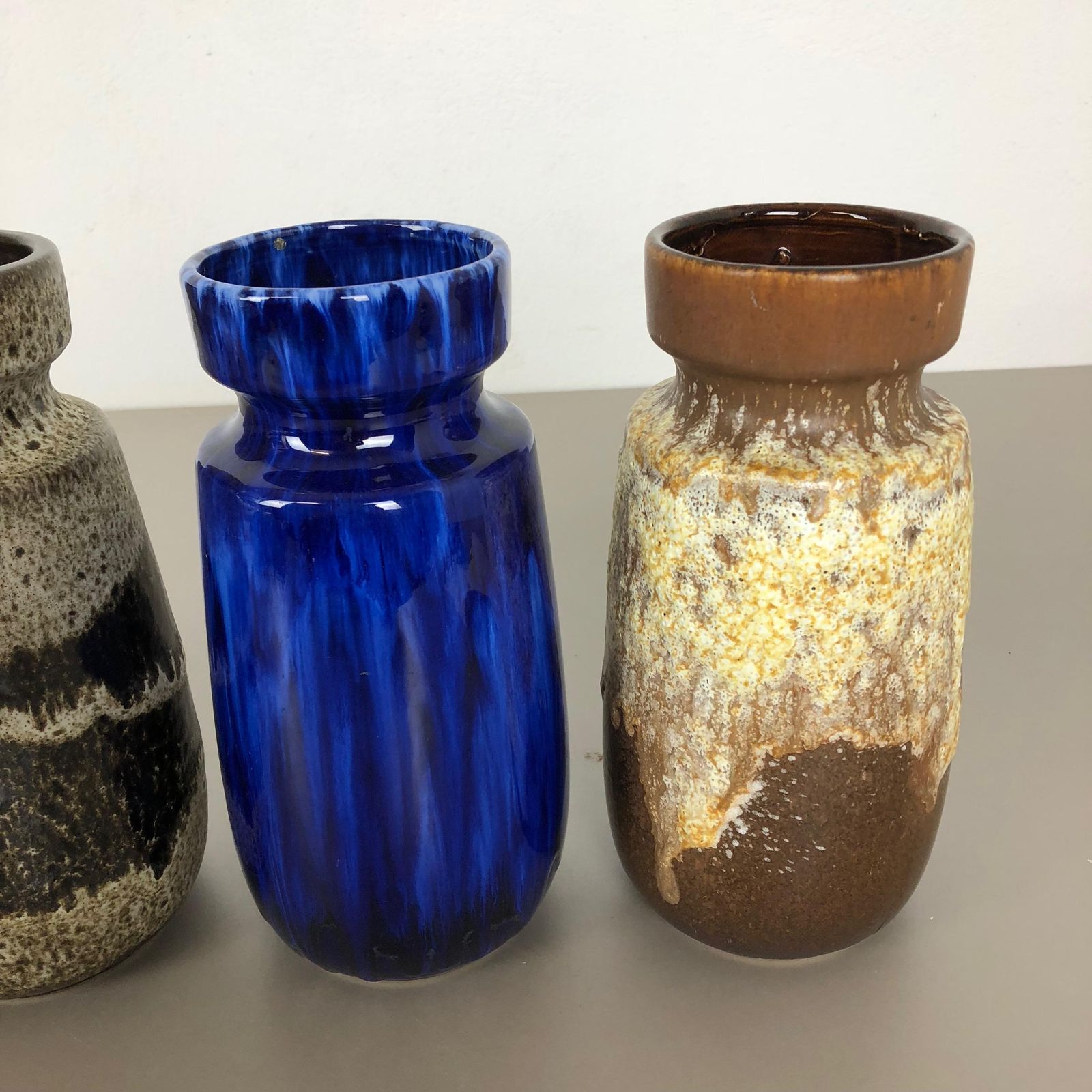 Set Of Four Vintage Pottery Fat Lava "242 22" Vases Made By Scheurich, Germany photo 480.0