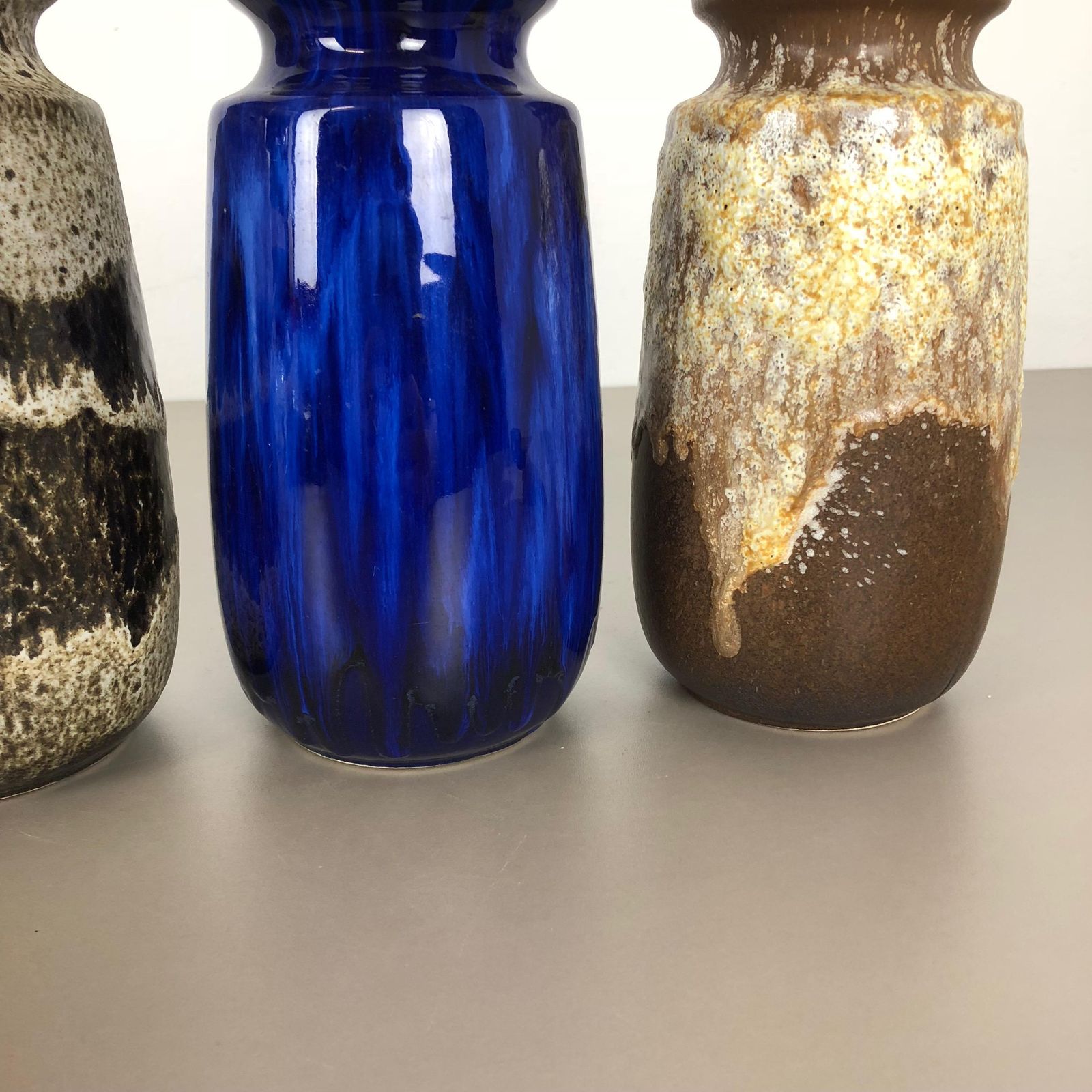Set Of Four Vintage Pottery Fat Lava "242 22" Vases Made By Scheurich, Germany photo vinterior