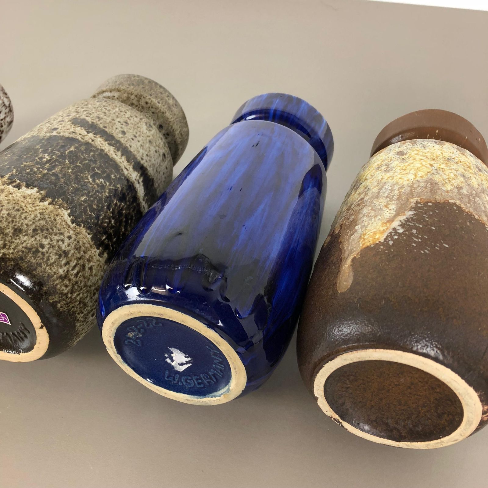 photo buy Set Of Four Vintage Pottery Fat Lava "242 22" Vases Made By Scheurich, Germany