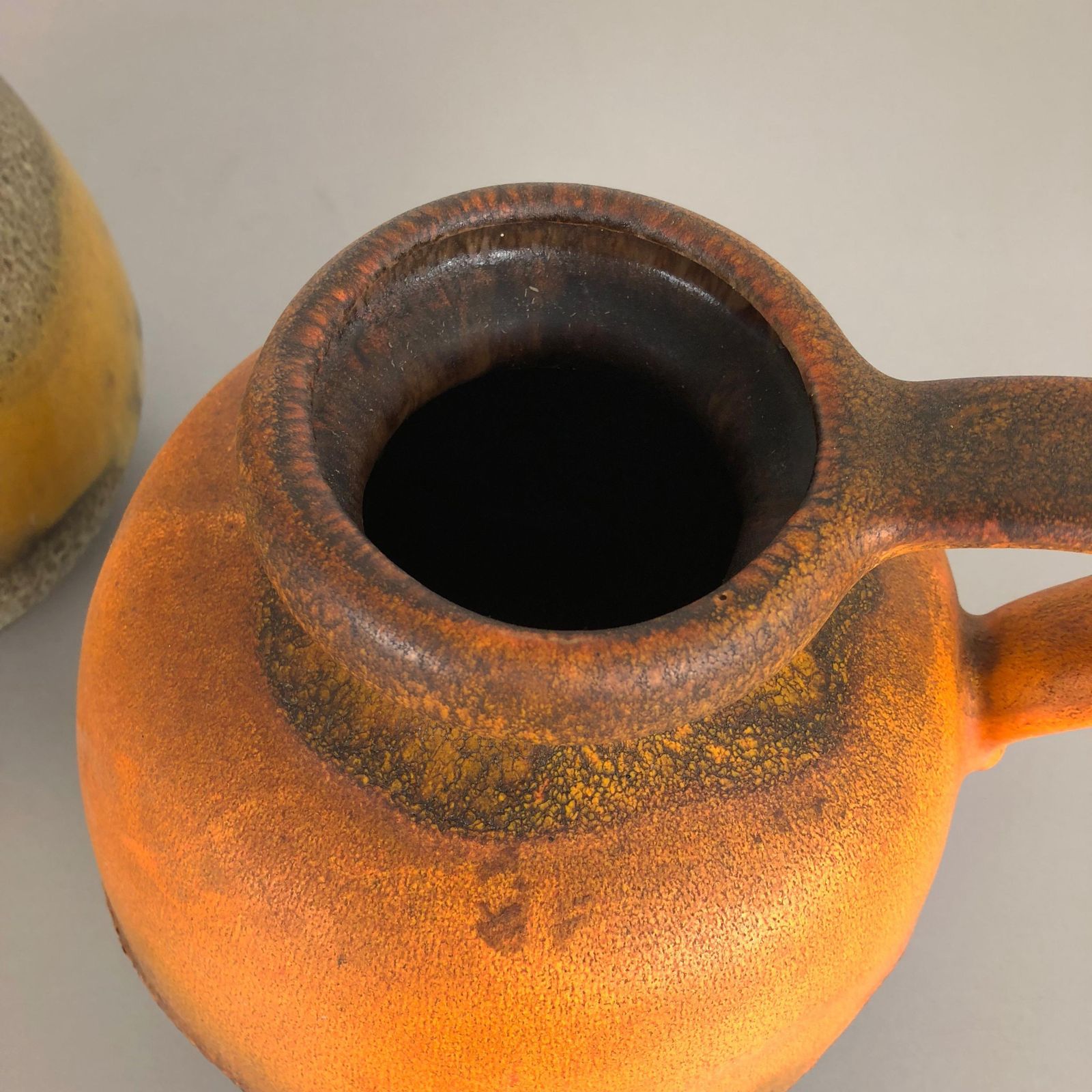 Set Of Two Pottery Fat Lava Vases Model "484 21" Made By Scheurich Germany 1970s photo 480.0