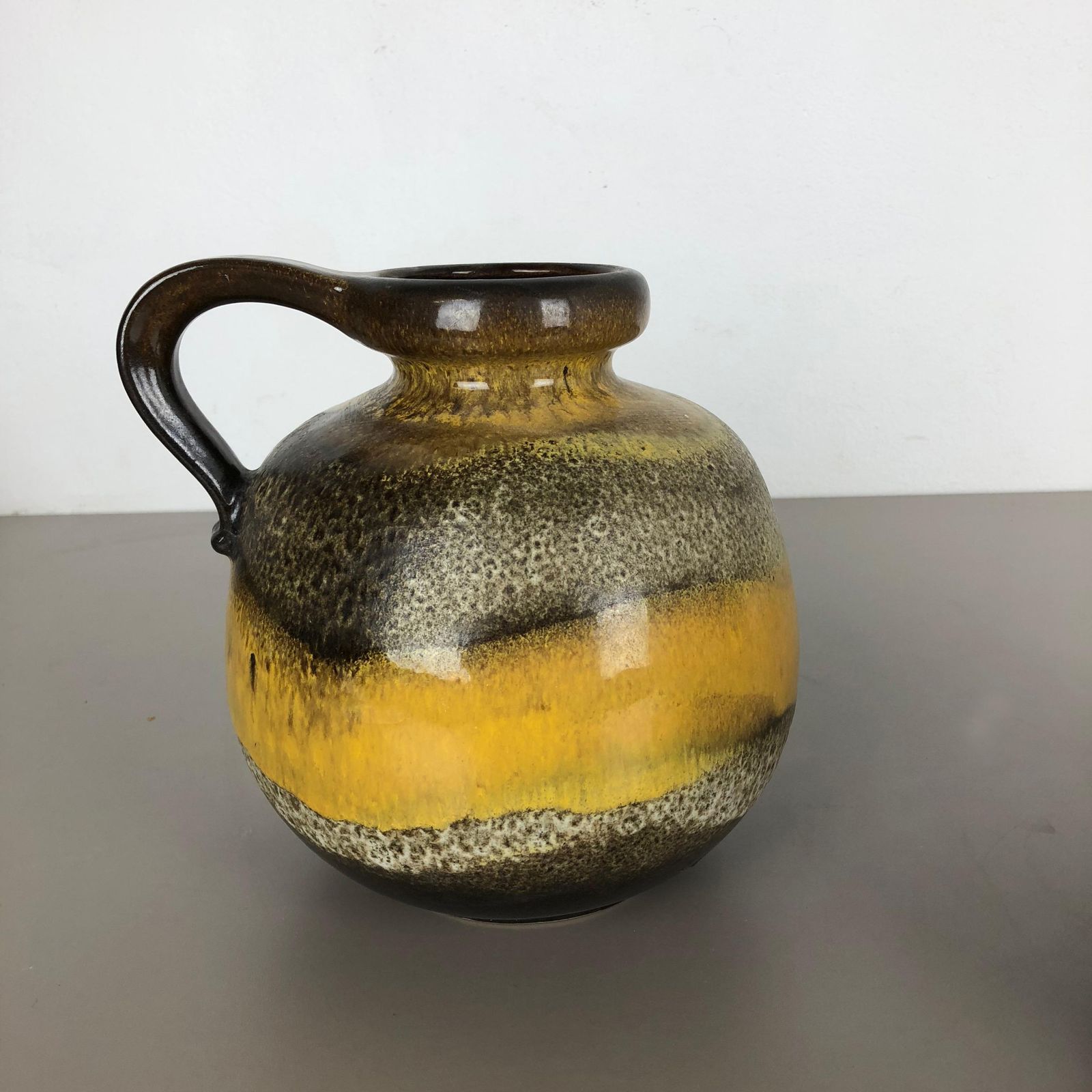 photo furniture Set Of Two Pottery Fat Lava Vases Model "484 21" Made By Scheurich Germany 1970s