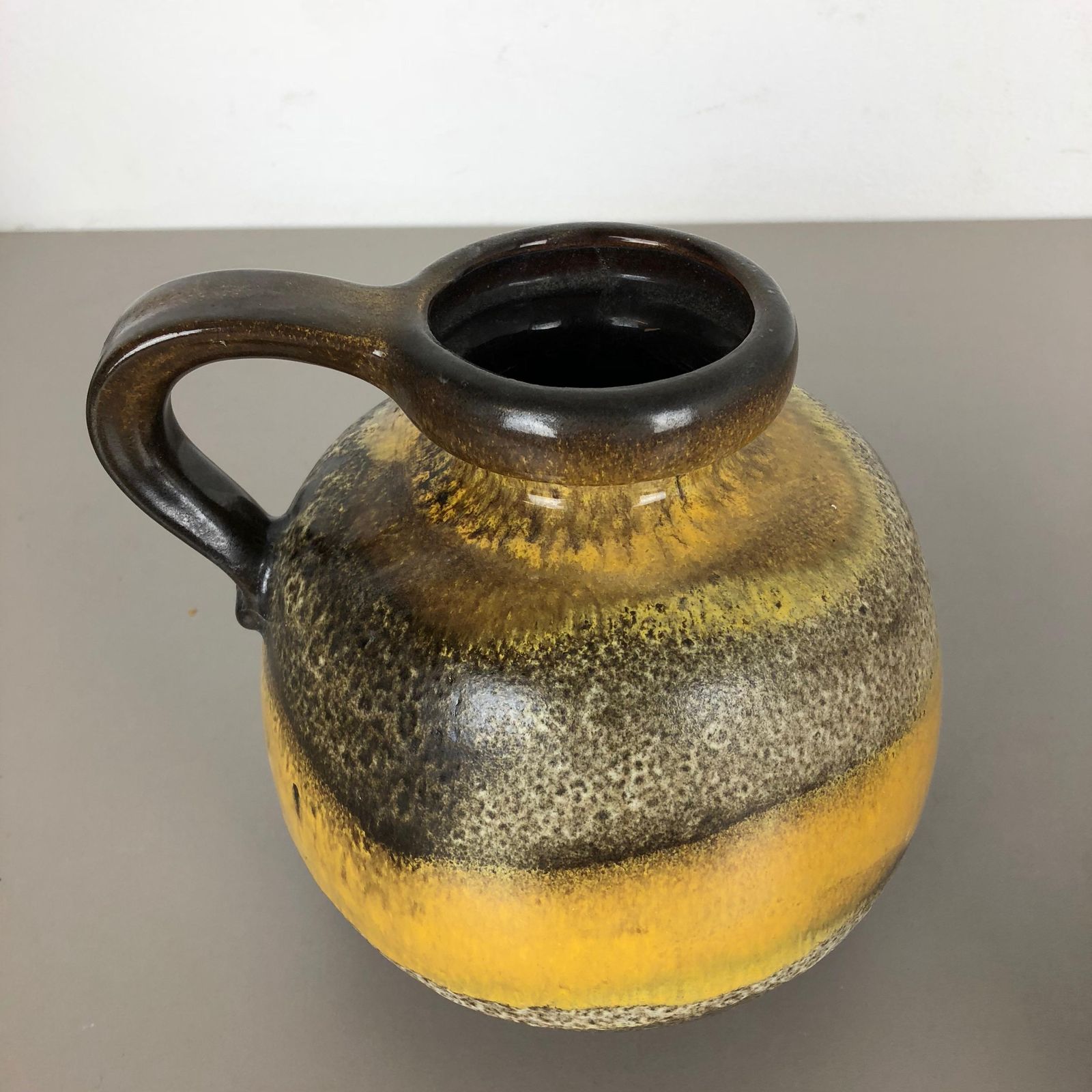 photo for sale Set Of Two Pottery Fat Lava Vases Model "484 21" Made By Scheurich Germany 1970s