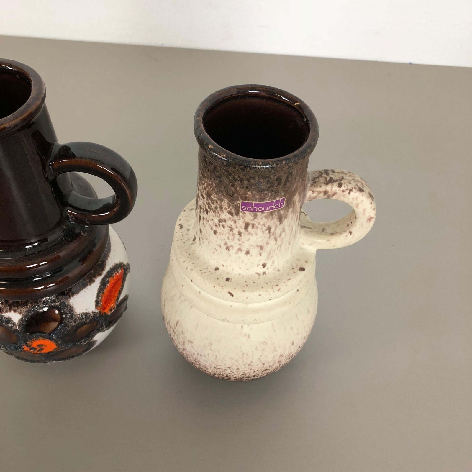 photo furniture Set Of Three 1970s Pottery Fat Lava "Vienna" Vases Made By Scheurich, Germany