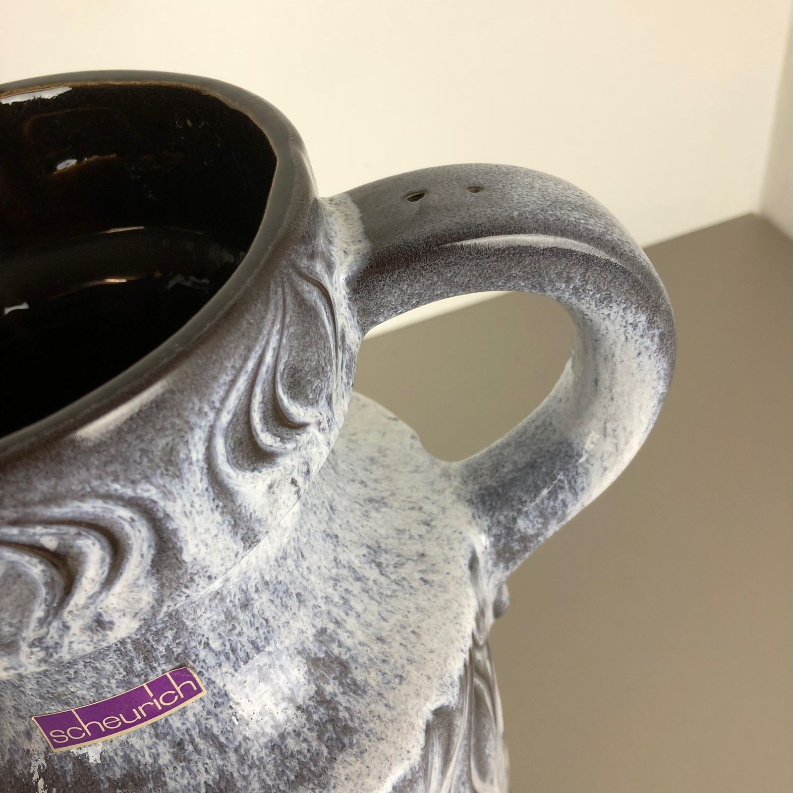 photo furniture Large Pottery Fat Lava Multi Color Onion 485 45 Vase Made By Scheurich, 1970s