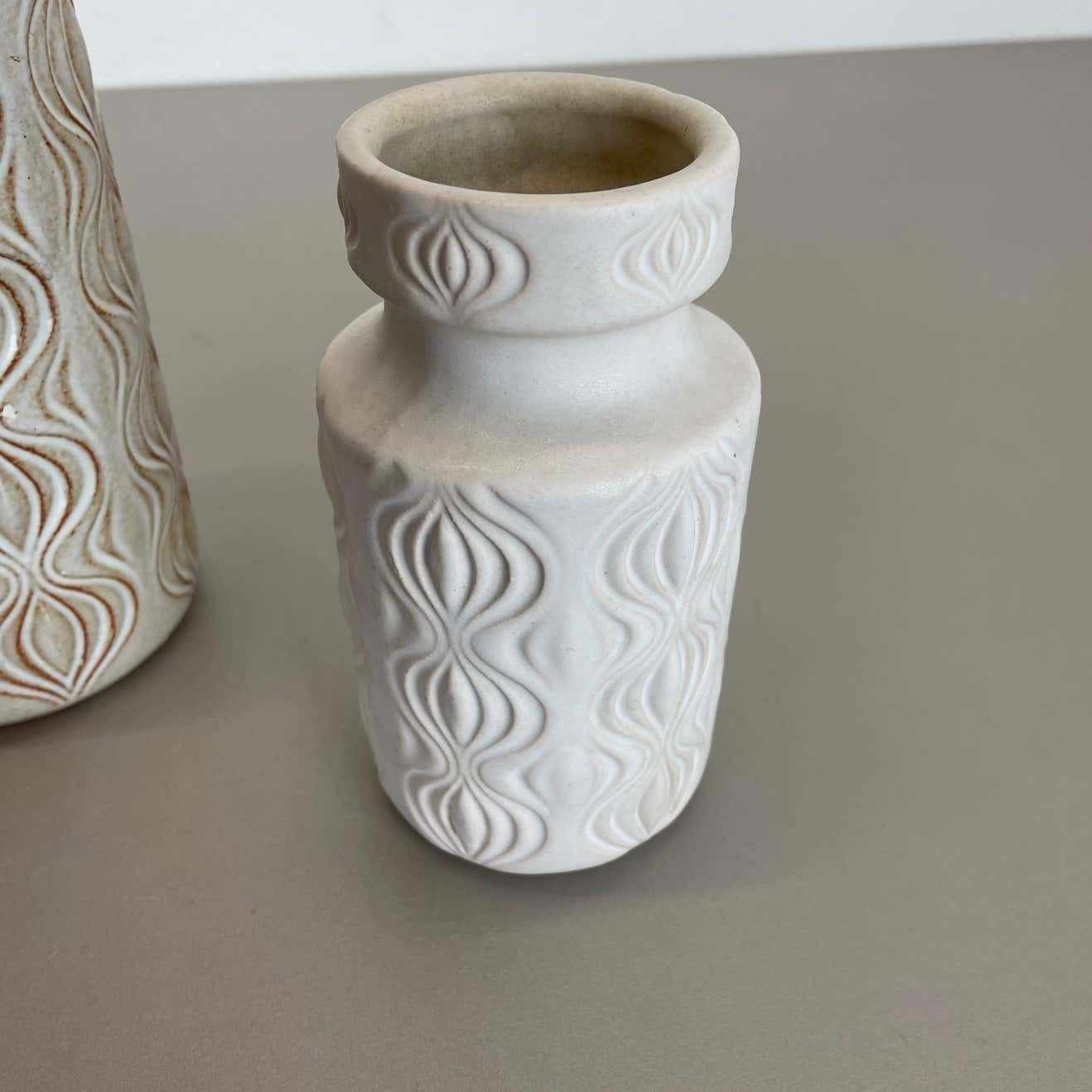 photo vintage Set Of Three Pottery Fat Lava Vases 285 "Onion" By Scheurich, Germany, 1970s
