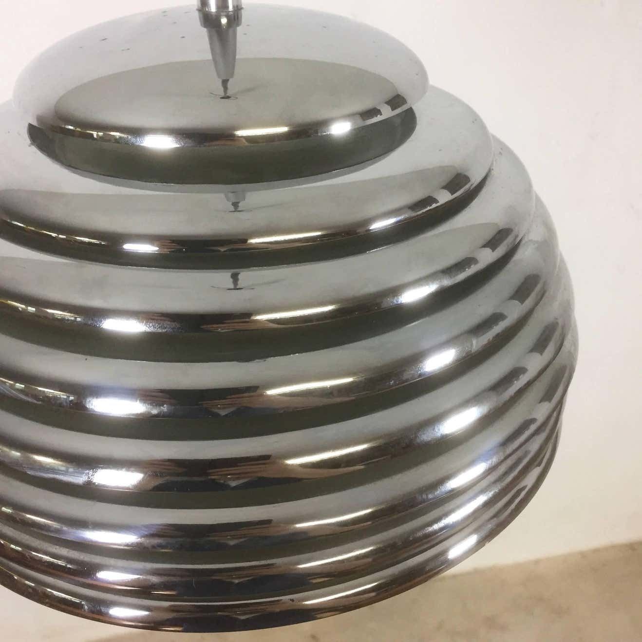 Chrome Hanging Pendant Lamp Light By Kazuo Motozawa For Staff Germany, 1960s photo vintage
