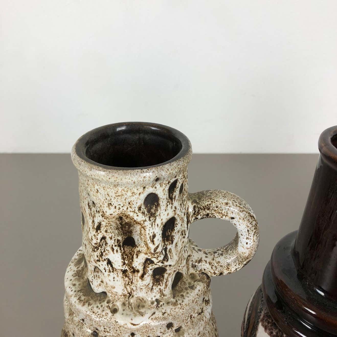Set Of Three 1970s Pottery Fat Lava "Vienna" Vases Made By Scheurich, Germany photo Home Decor