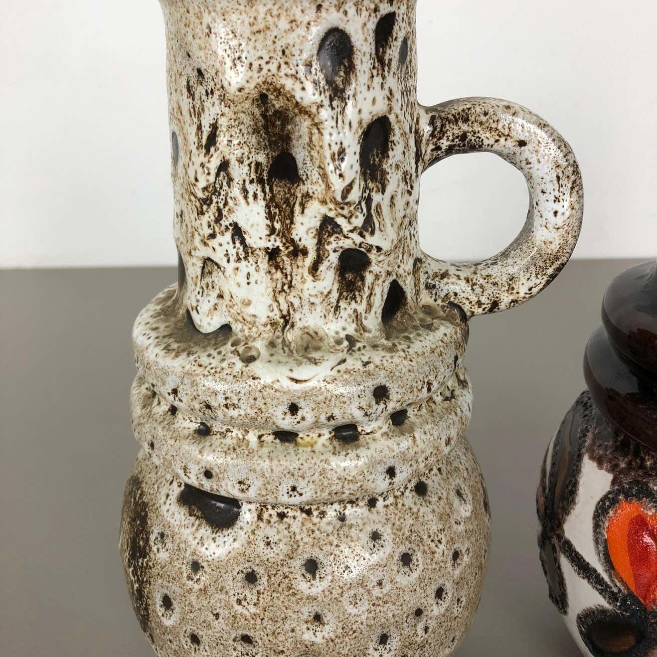 Set Of Three 1970s Pottery Fat Lava "Vienna" Vases Made By Scheurich, Germany photo 523.0