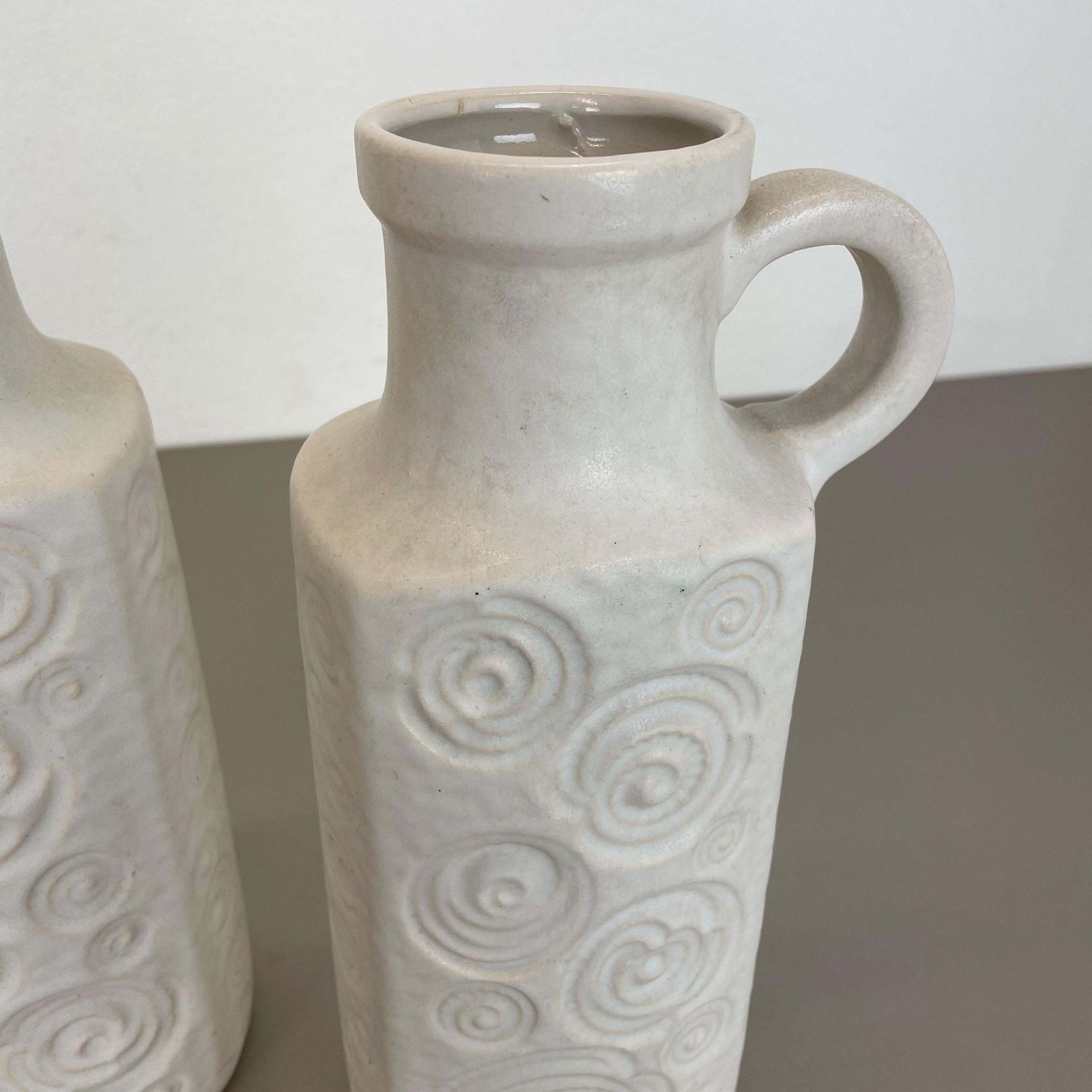 Set Of Two Pottery Fat Lava Vases Jura "482 28" Made By Scheurich, Germany 1970s photo buy