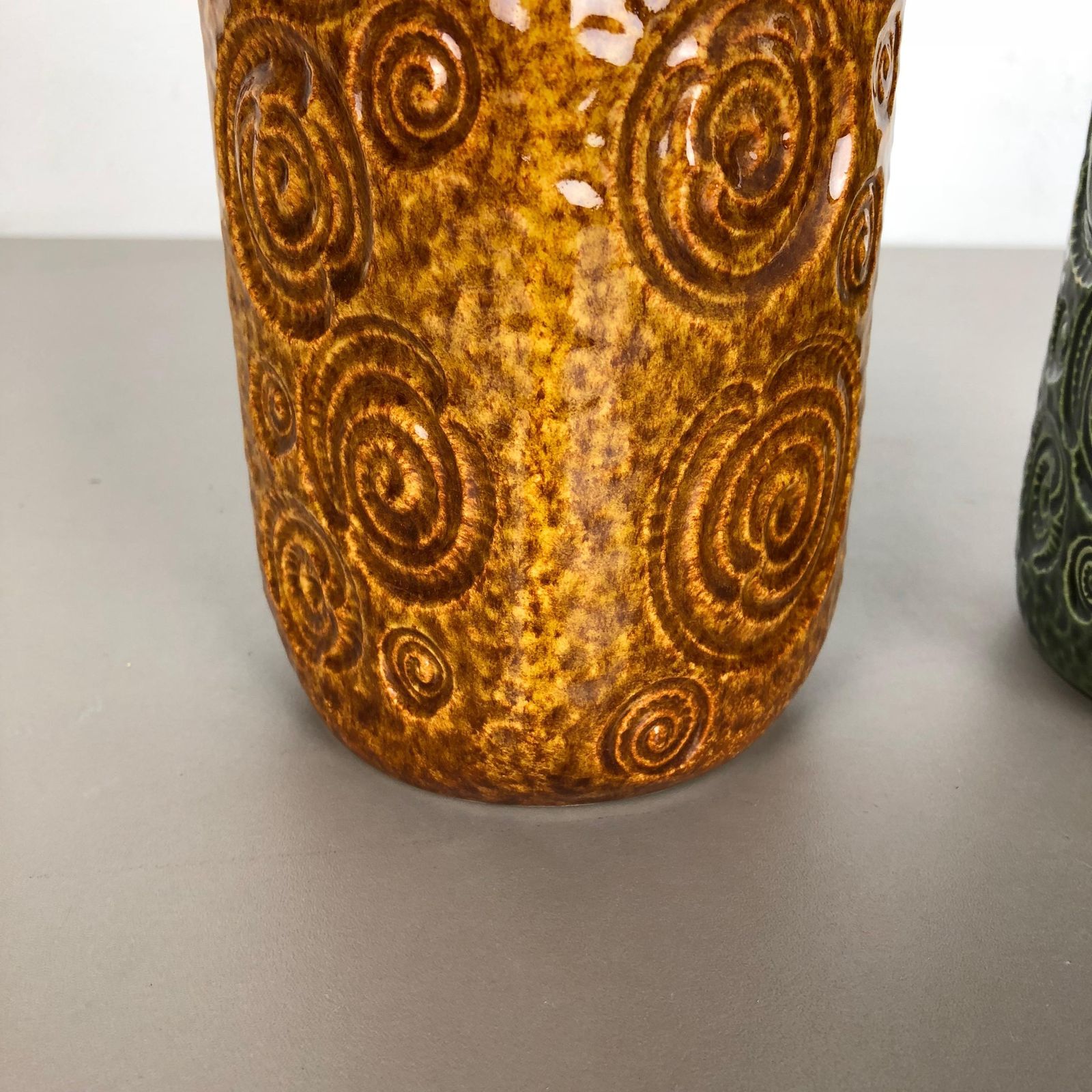 Set Of Two Pottery Fat Lava Vases Jura "282 26" Made By Scheurich, Germany 1970s photo buy