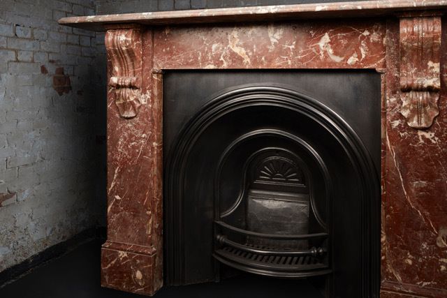One Of A Pair Of Antique Rosa Rora Marble Corbel Fireplaces.  Price Is Per Fireplace. photo furniture