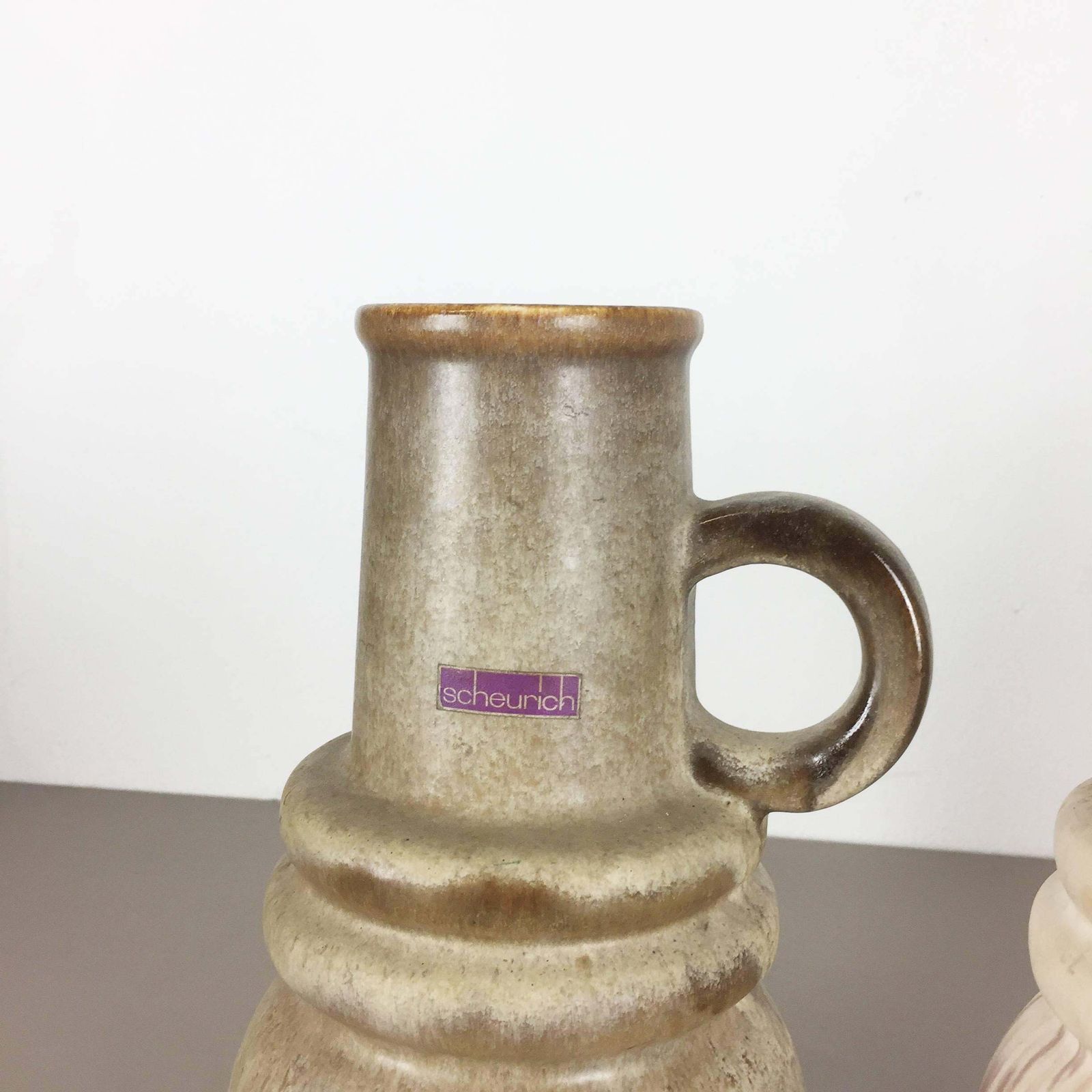 Set Of Three 1970s Pottery Fat Lava Vienna Vases Made By Scheurich Germany photo buy