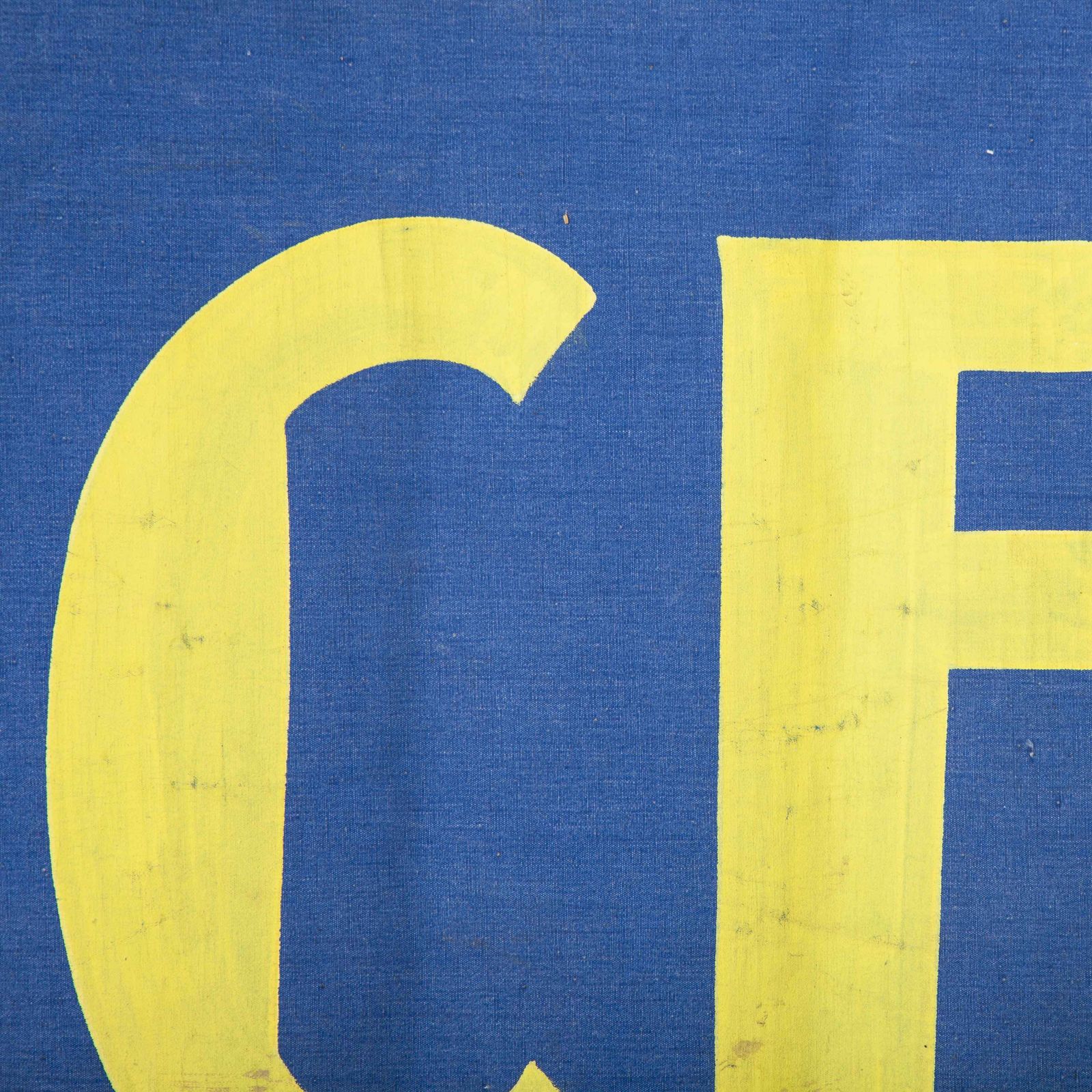 1950’s Blue & Yellow Canvas Advertising Banner L’ascenseur photo Art