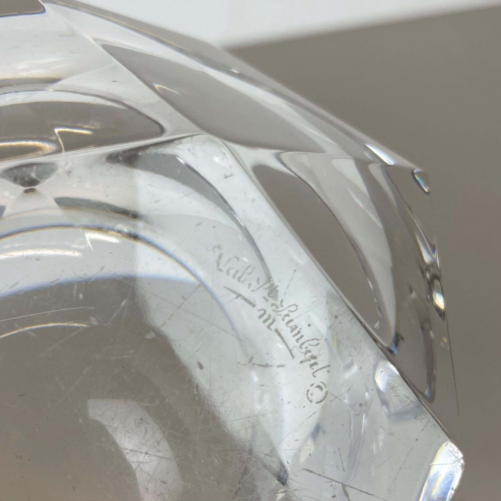 Home Decor Heavy Crystal "Diamond" Glass Ashtray By Val Saint Lambert, Belgium, 1970s photo