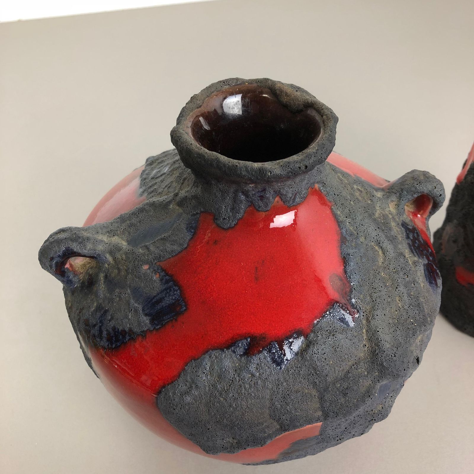 Set Of 2 Original 1970 Ceramic Studio Pottery Vase By Marei Ceramics, Germany photo buy