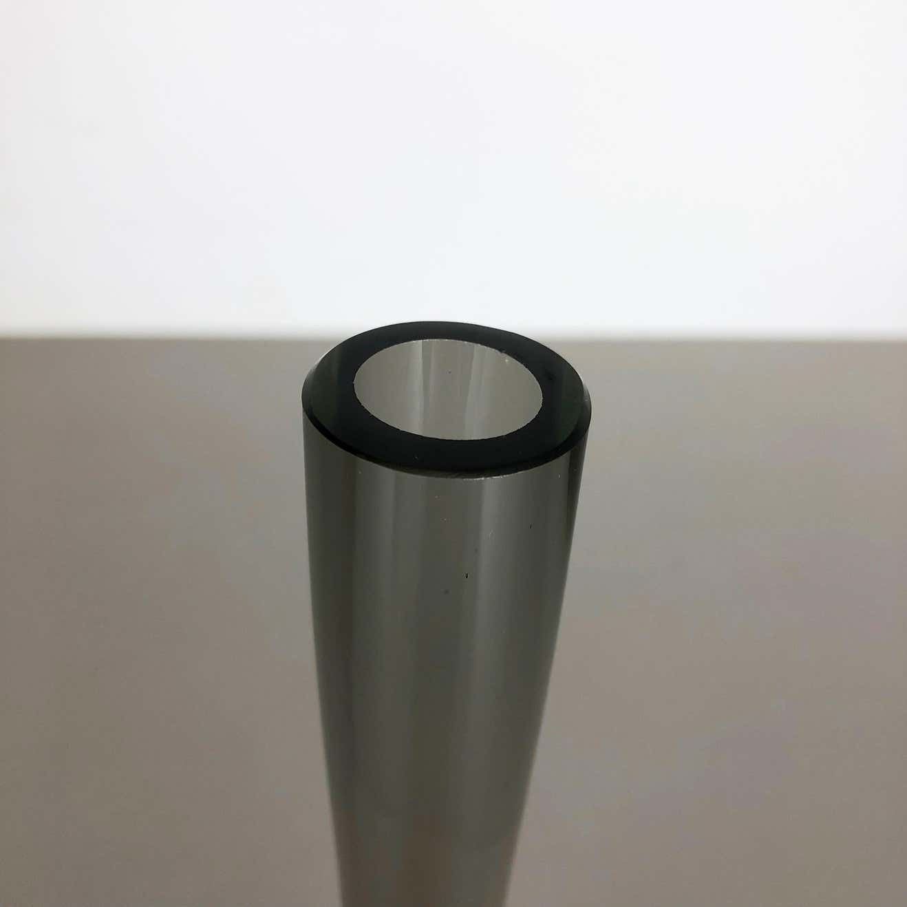 photo vinterior Rare Grey 1960s Murano Glass Sommerso Single Stem Vase By Flavio Poli, Italy