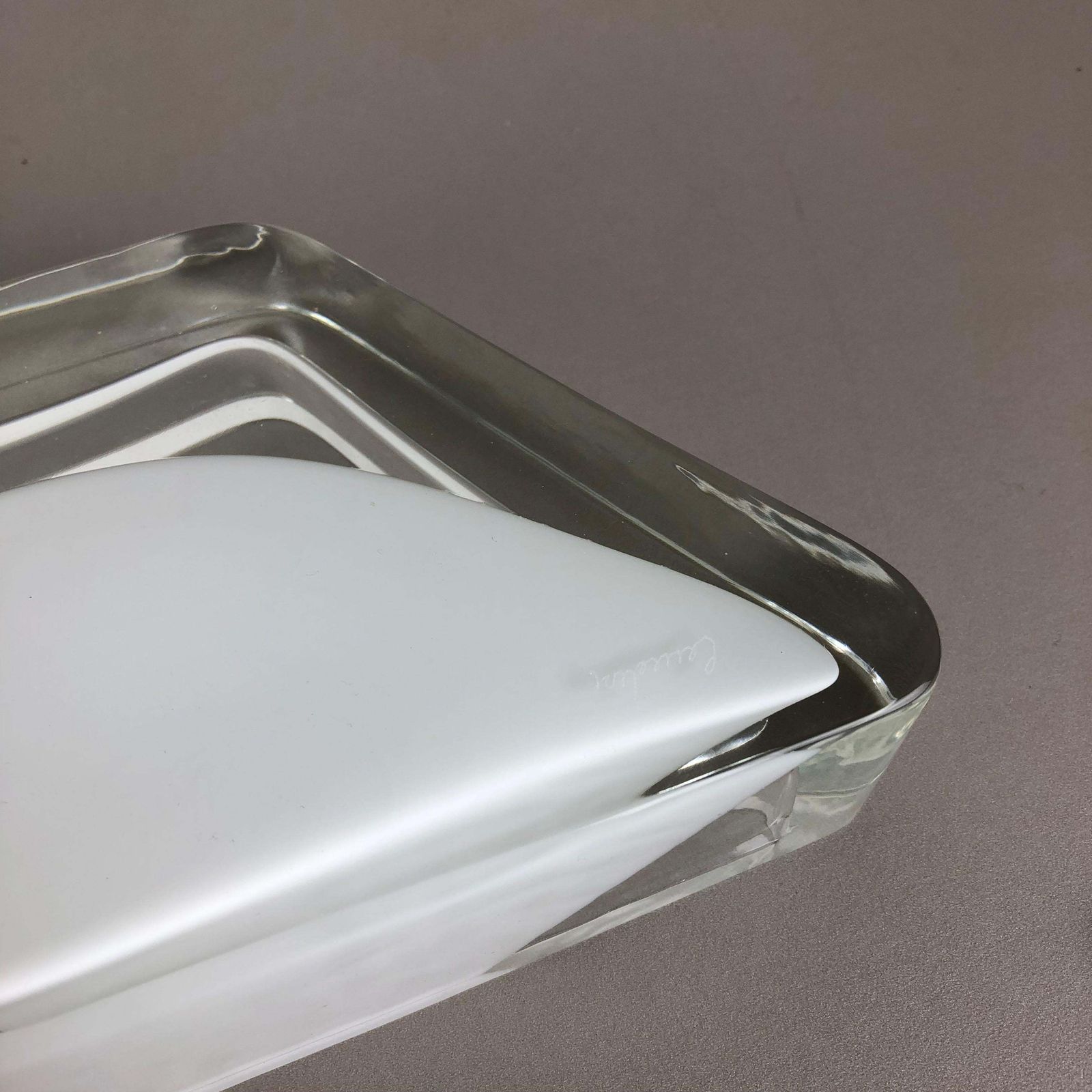 New Old Stock, Murano Glass Shell Bowl, Antonio Da Ros, Cenedese, 1970 photo for sale