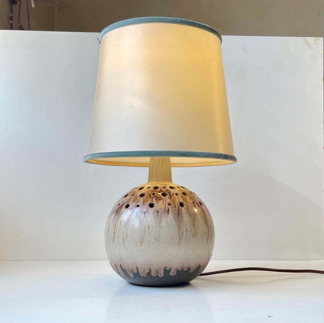 Spherical Scandinavian Modern Pottery Table Lamp, 1970s