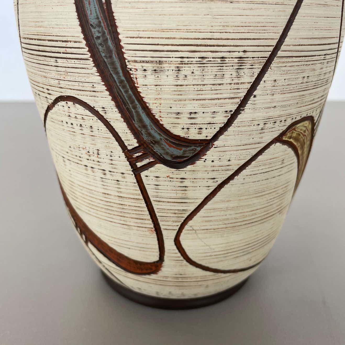 Colorful Abstract Ceramic Pottery Vase By Sawa Franz Schwaderlapp, Germany 1950s photo vintage