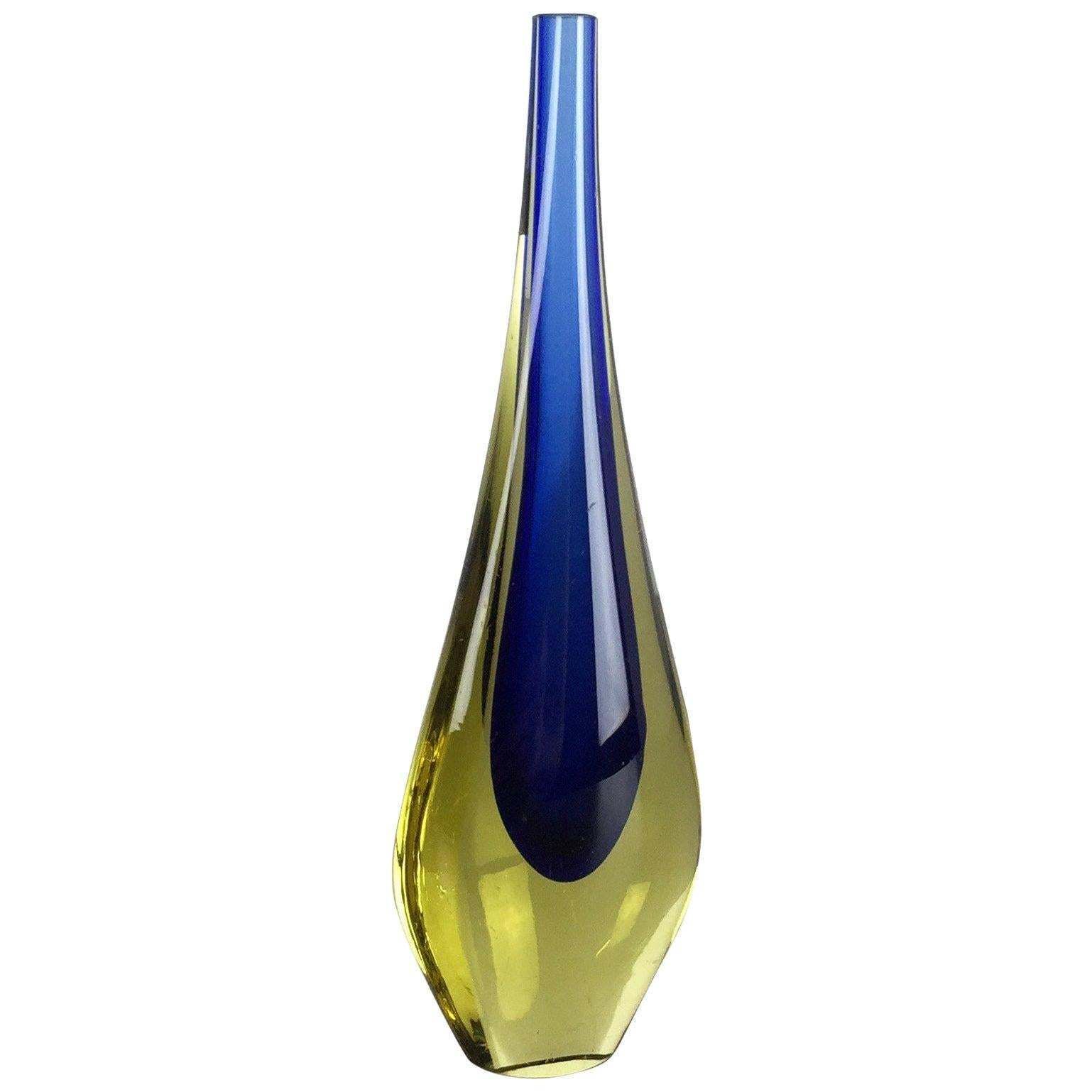 Small 1960s Murano Glass Sommerso Single Stem Vase By Flavio Poli, Italy photo furniture
