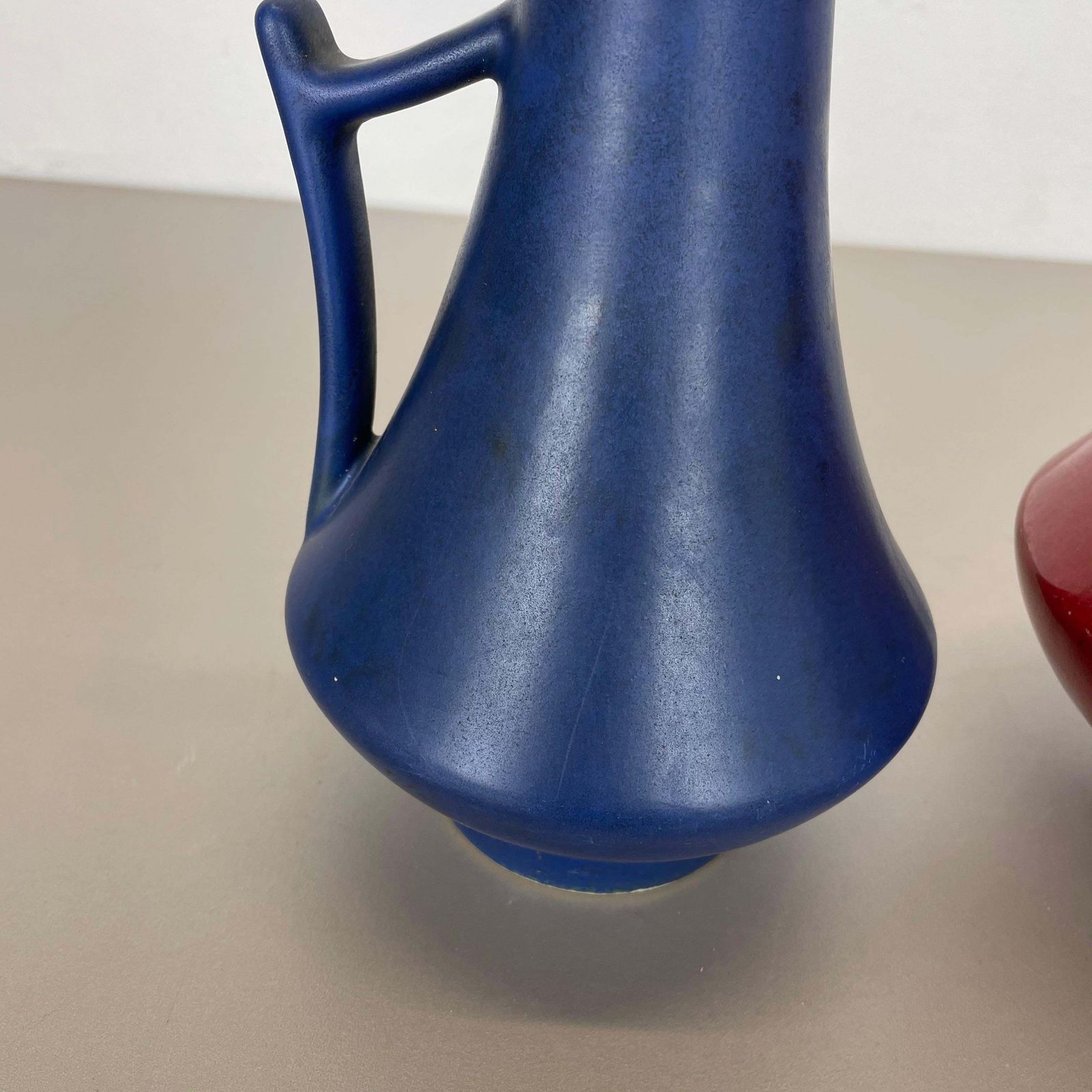 Set Of Two Pottery Fat Lava Vases "Black Red" By Jopeko, Germany, 1970s photo buy