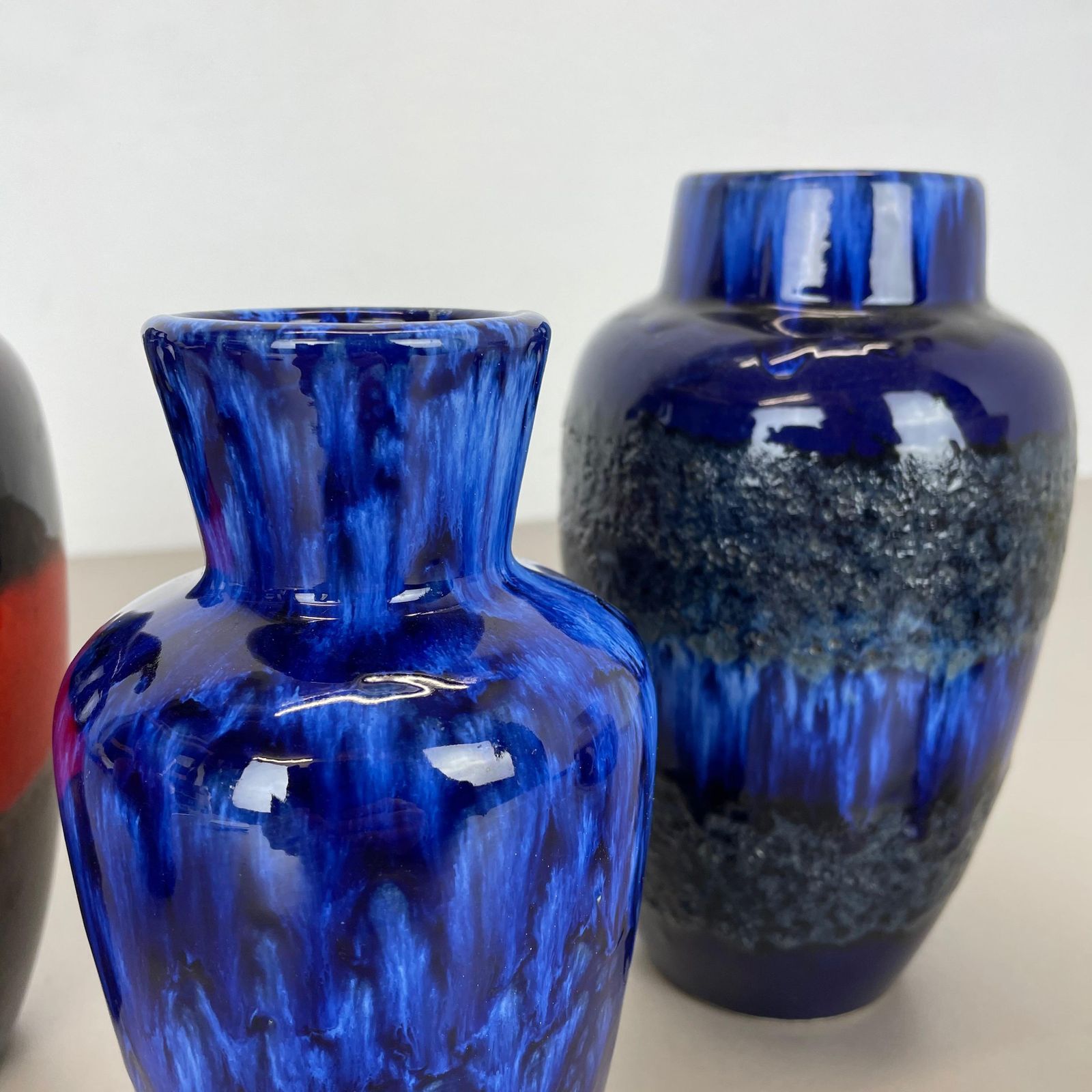 photo furniture Set Of Five Vintage Pottery Fat Lava Vases Made By Scheurich, Germany, 1970s