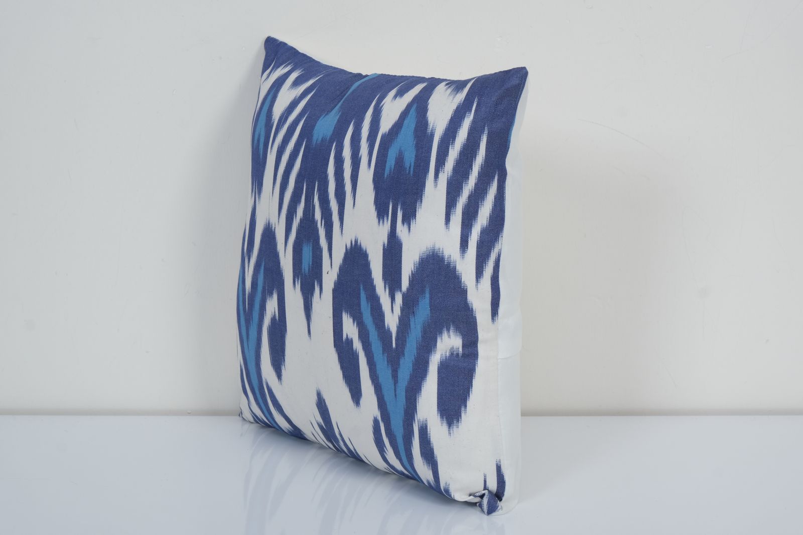 Ikat Sofa Case Blue Ikat Pillow Cover Uzbek Ikat Fabric Designer Ikat Pillow Silkway Ikats Living Room Pillow Decorative 35x35 Cm photo for sale