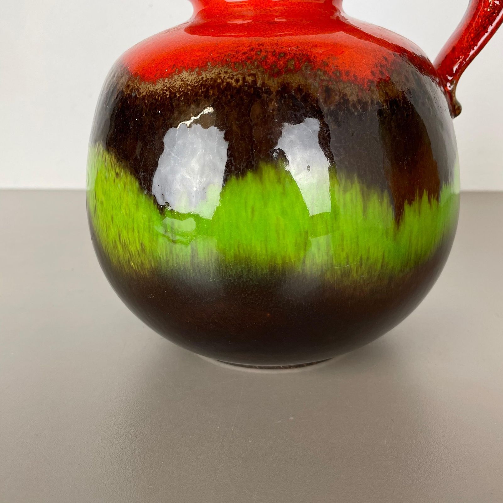 Set Of Two Pottery Fat Lava Vases "Multi Color" By Scheurich, Germany, 1970 photo Home Decor